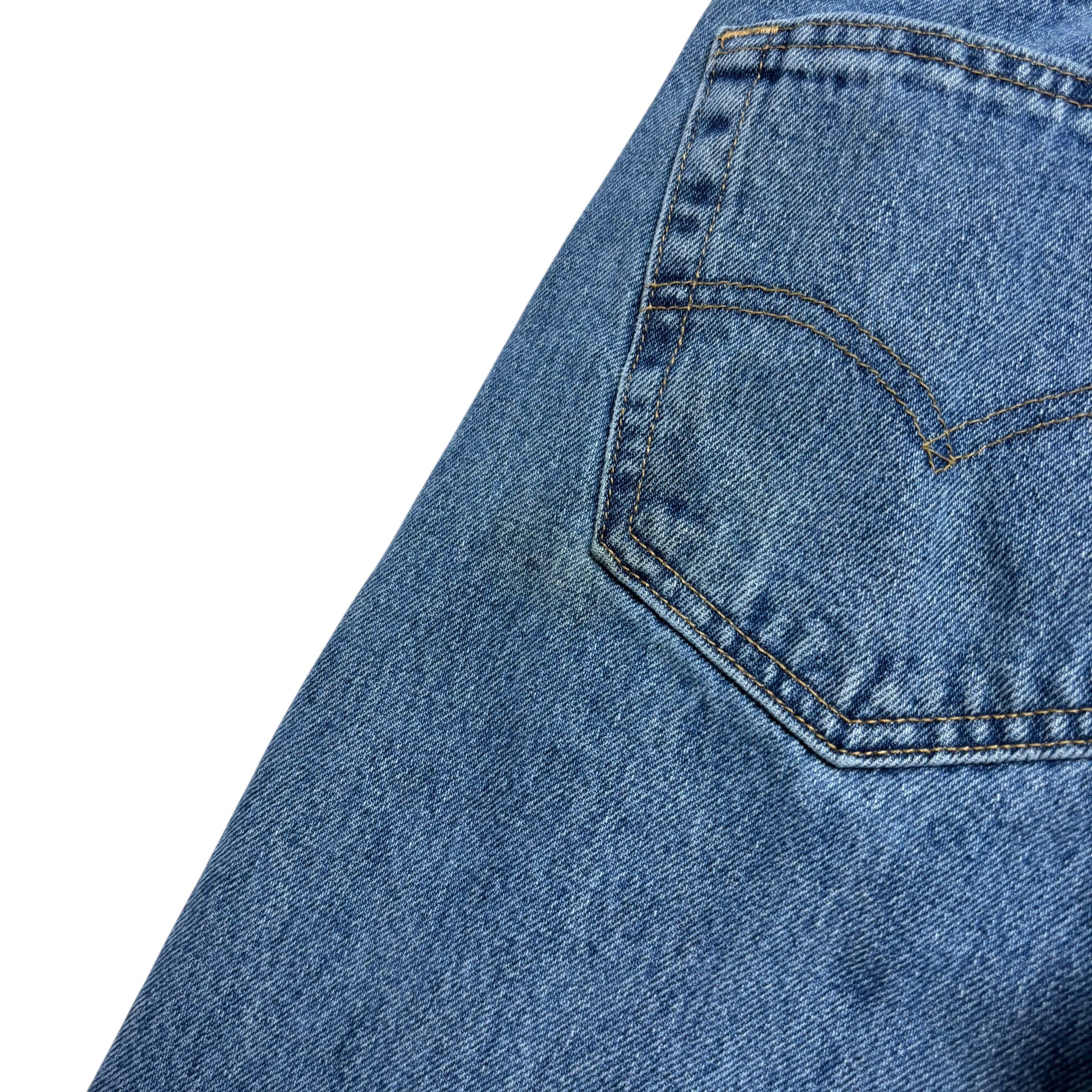 Levis 505 Jeans W32 L32 Mens Light Blue Regular Straight Fit Denim (F)