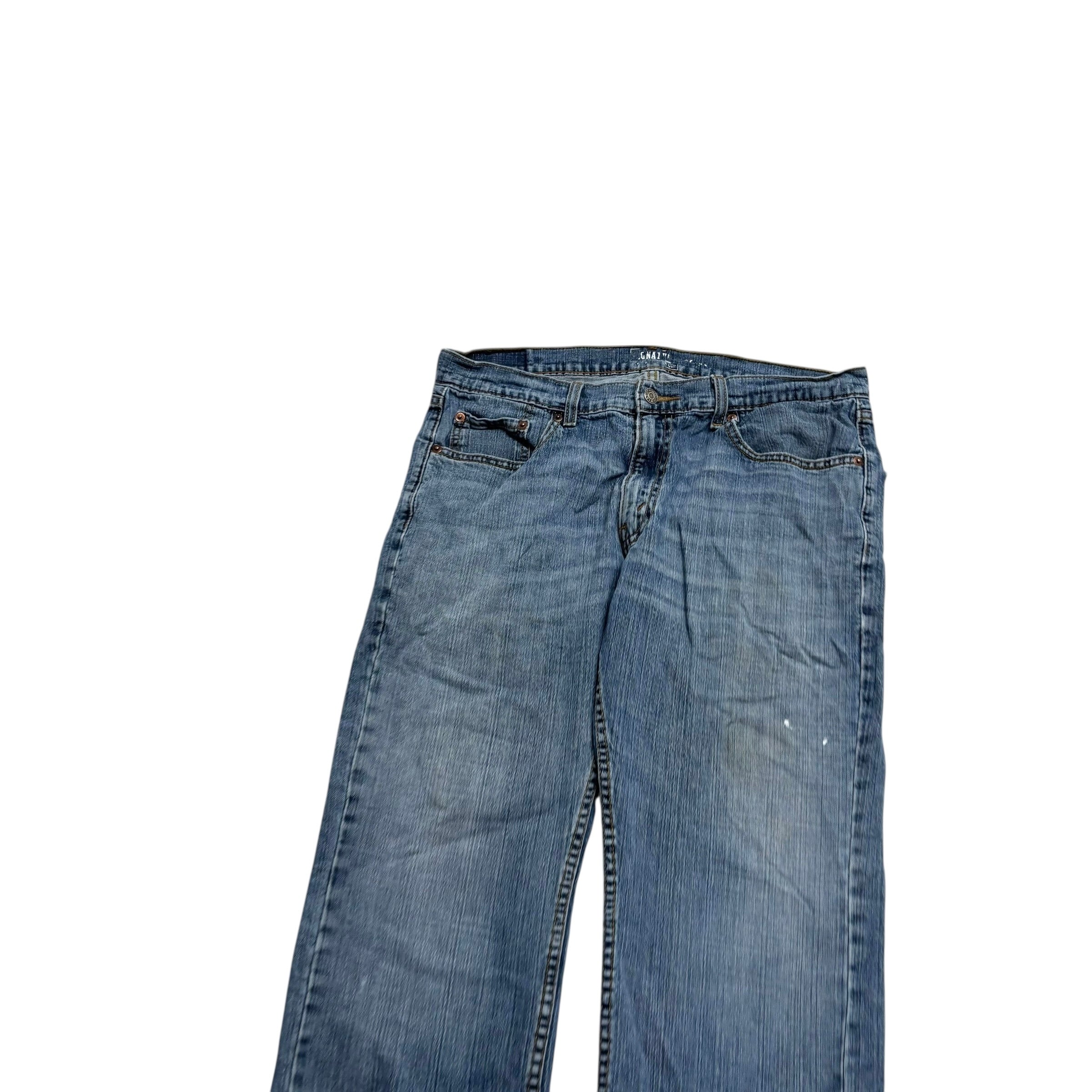 Levis Signature Jeans W34 L28 Mens Mid Blue Relaxed Straight Fit Denim (F)