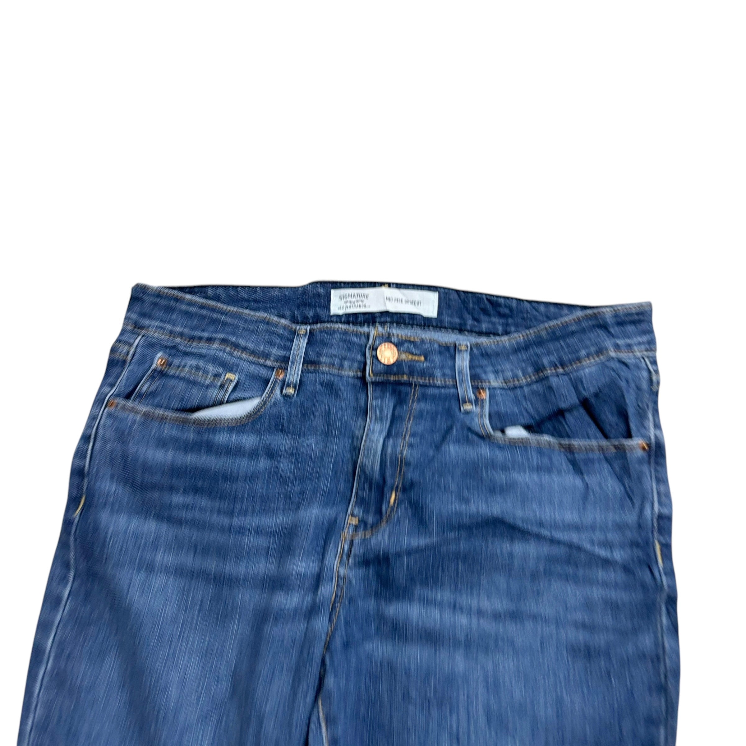 Levis Signature Jeans W31 L30 Womens Bootcut Fit Mid Blue Stretch Denim (E)