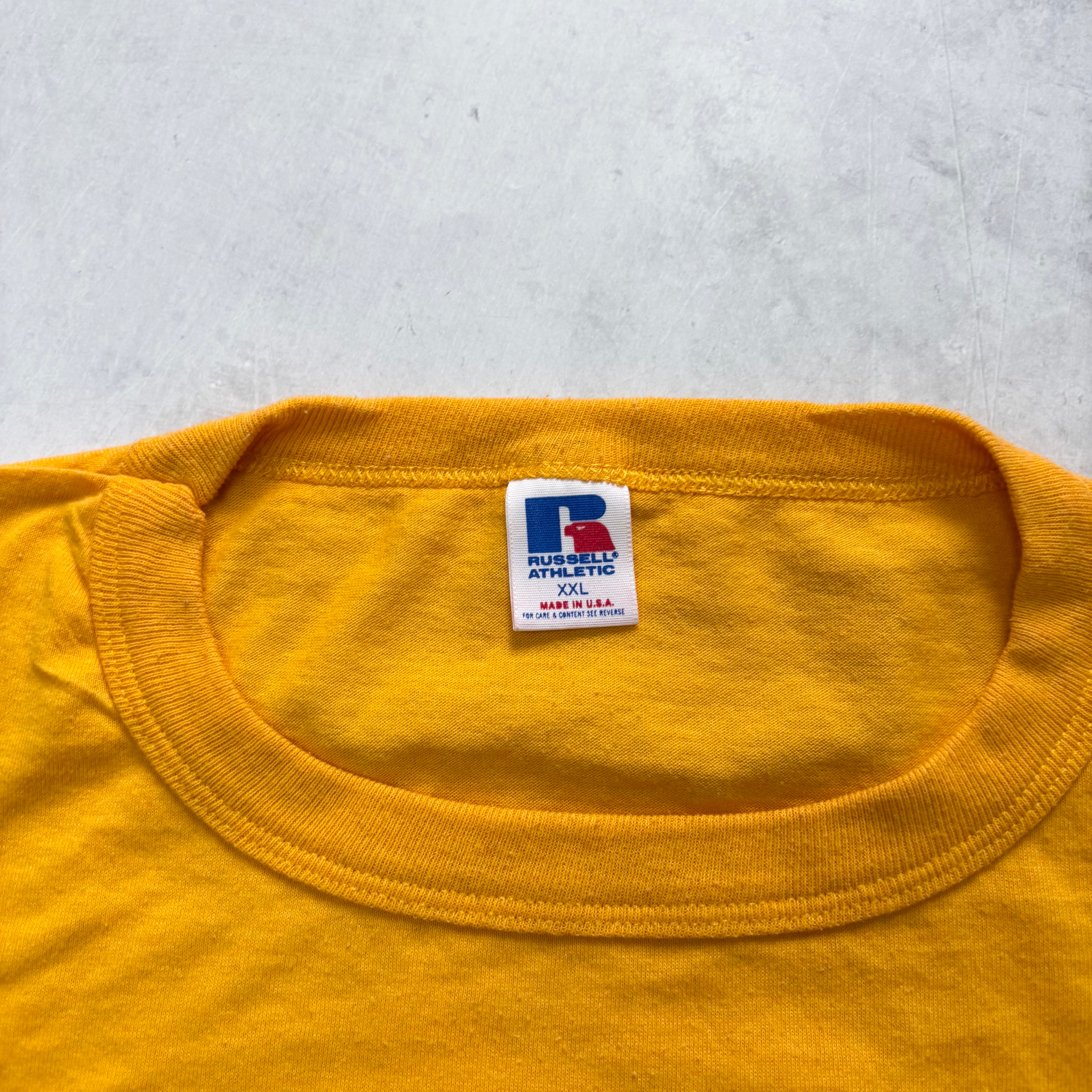 Vintage T Shirt Mens XXL Yellow Graphic Print 90s USA (F)