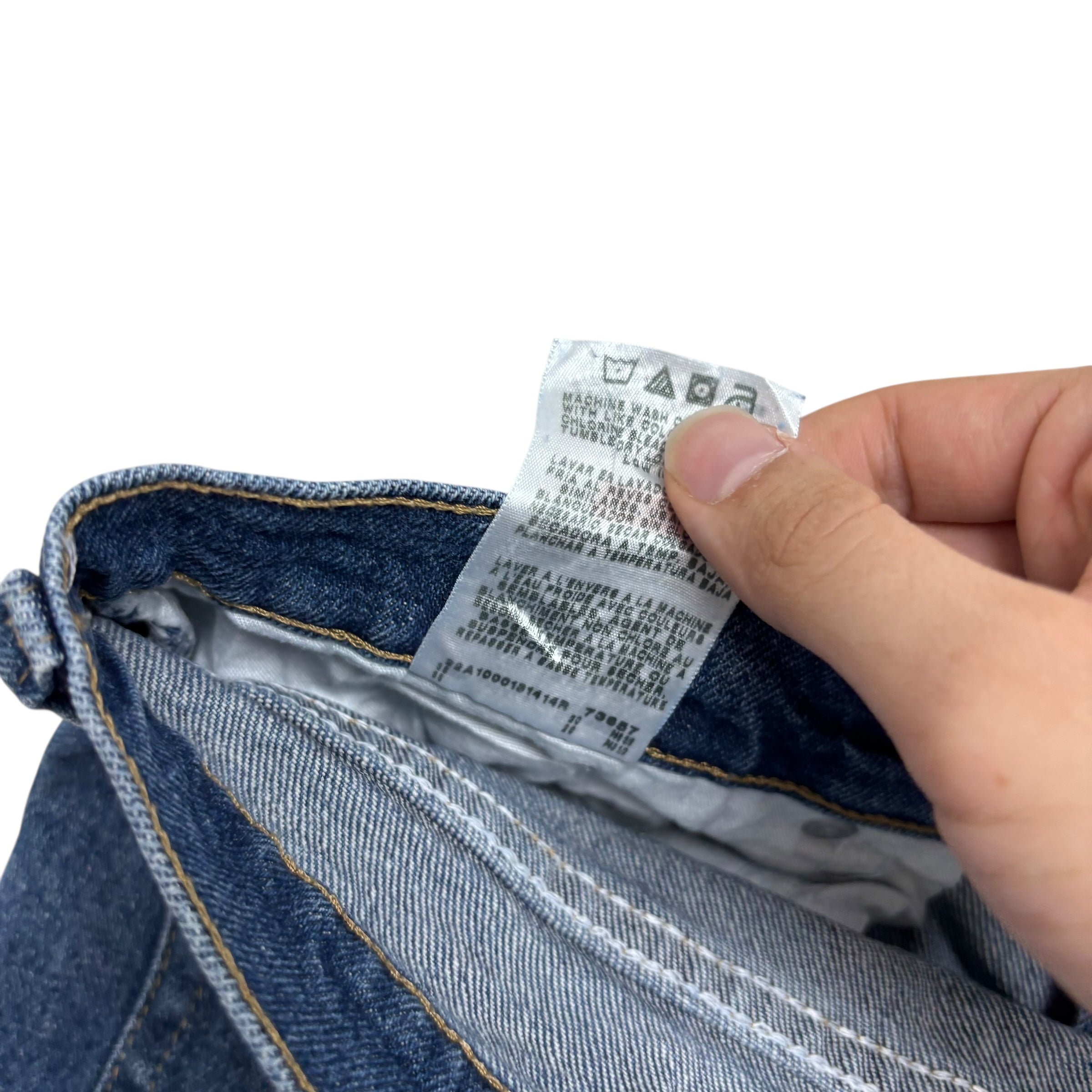 Wrangler Jeans W34 L29 Mens Mid Blue Regular Straight Fit Stretch Denim (E)