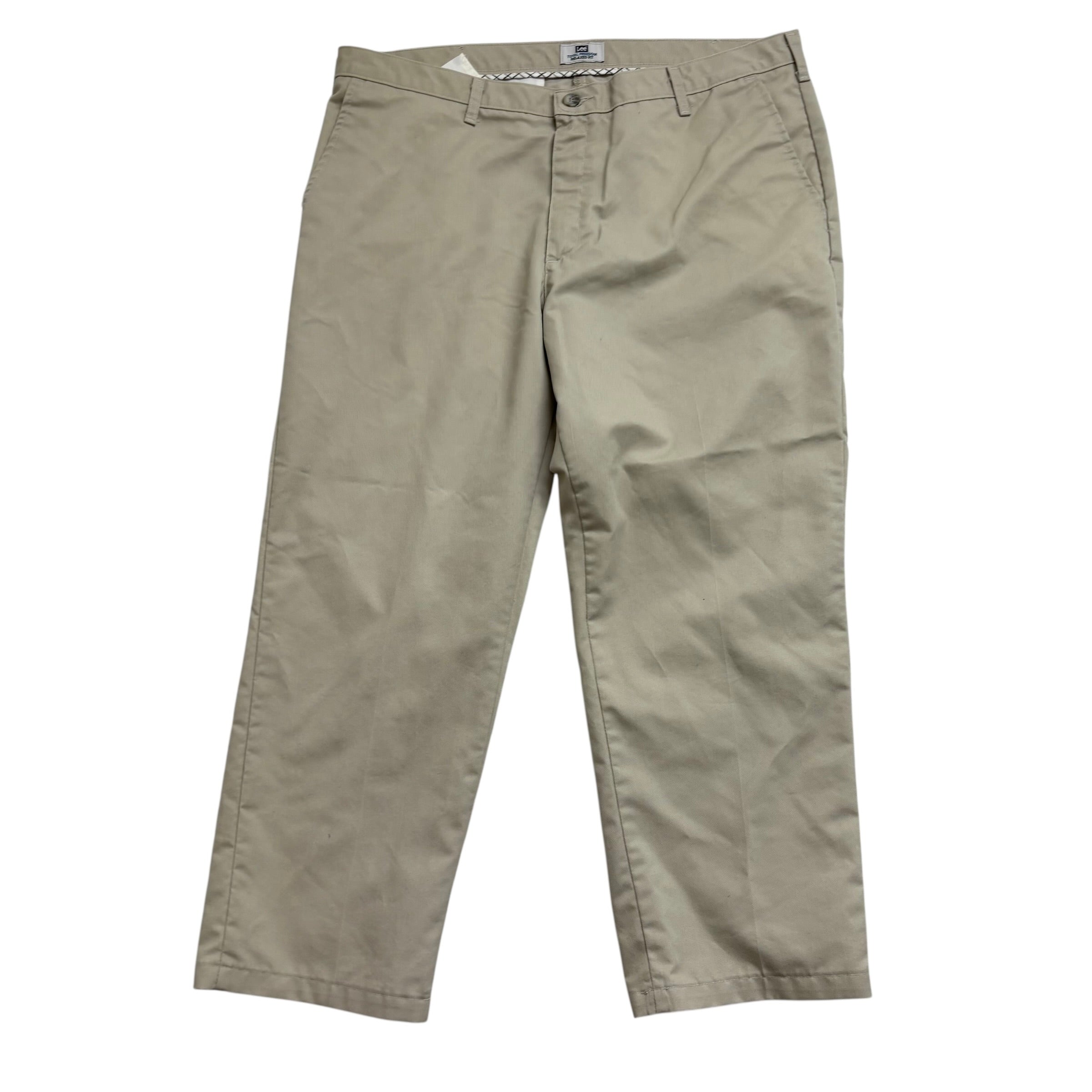 Lee Trousers W40 L29 Mens Cream Relaxed Fit Total Freedom Pants (E)