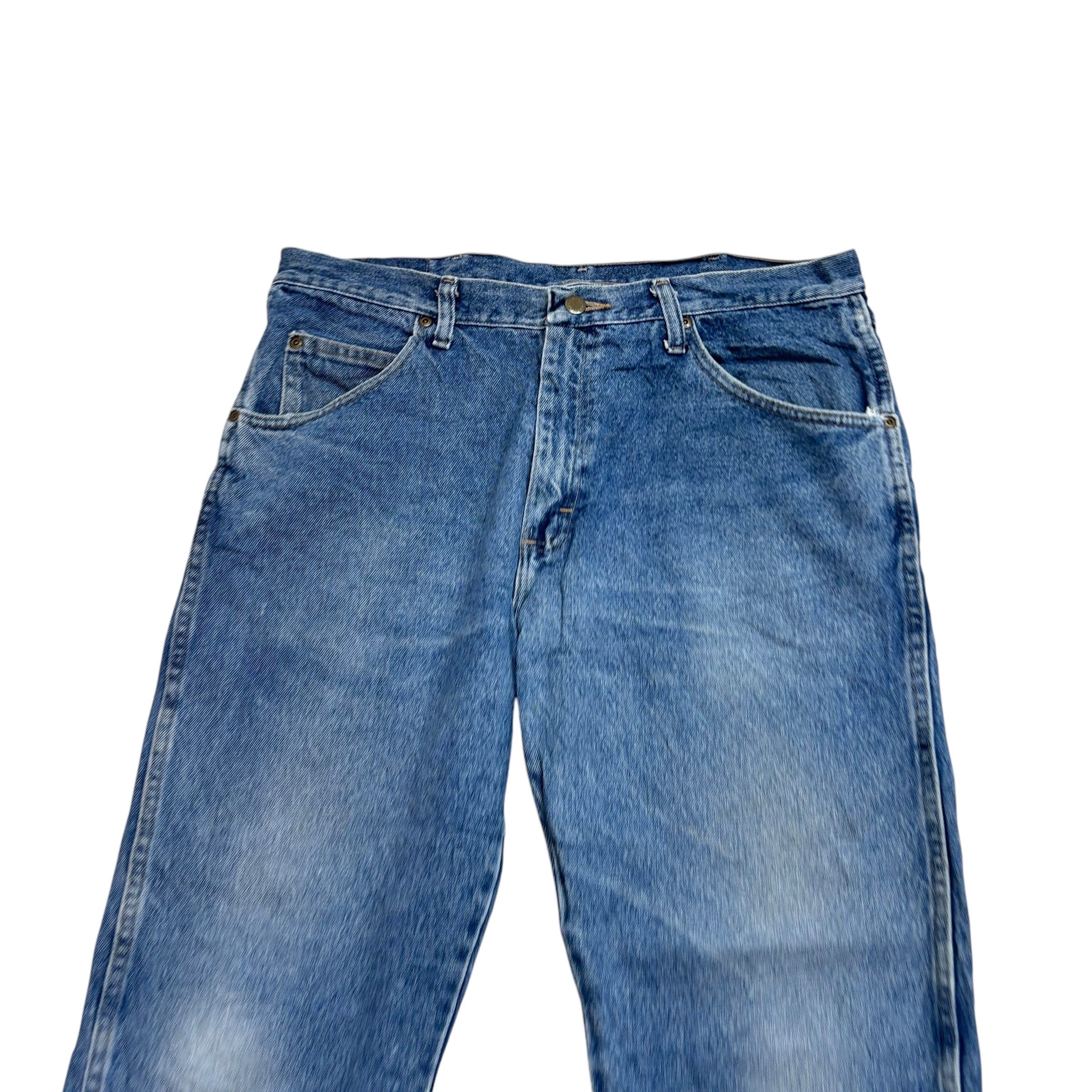 Wrangler Jeans W36 L29 Mens Mid Blue Regular Straight Fit Denim (E)