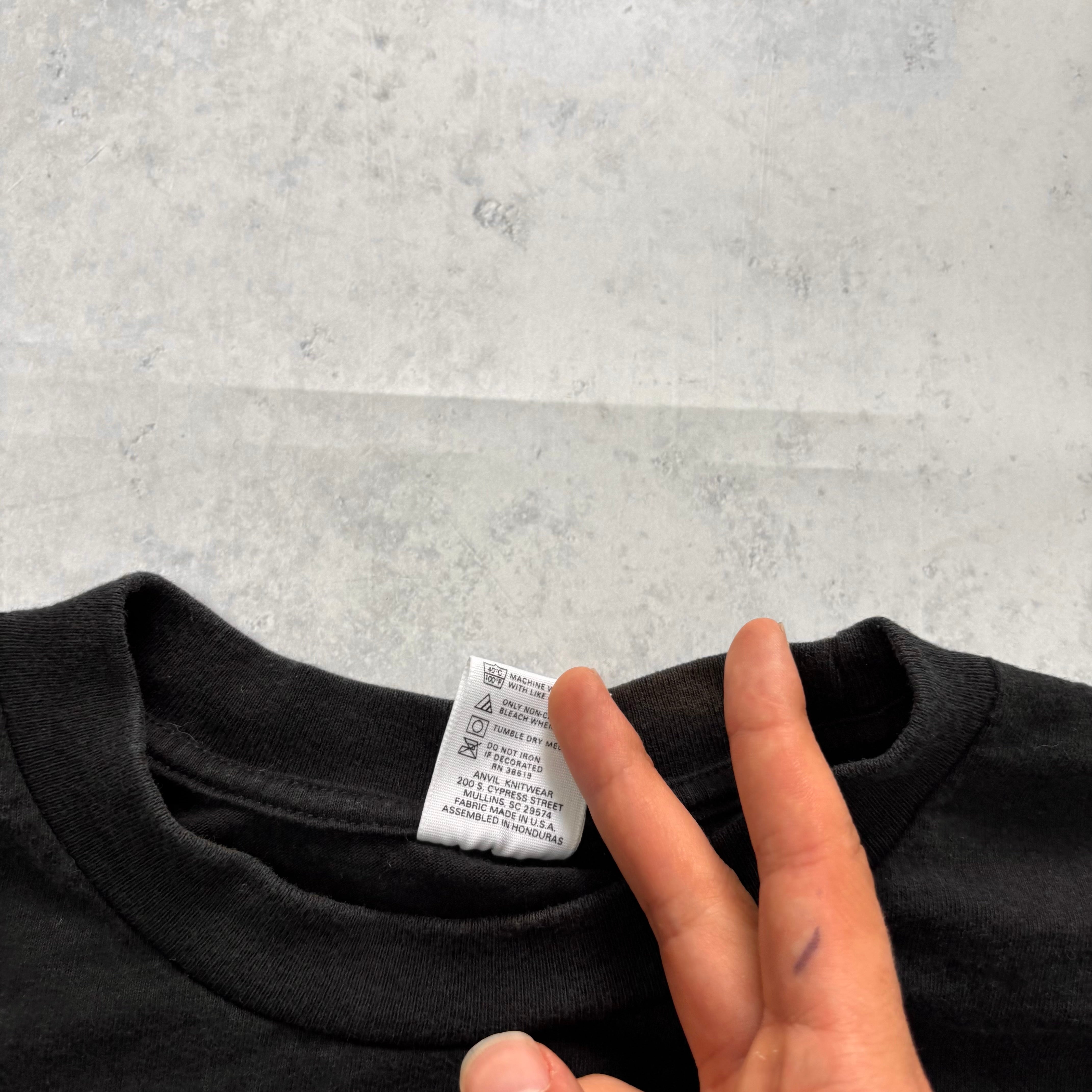 Vintage T Shirt Mens XL Black Single Stitch Graphic Print 90s USA Wolves