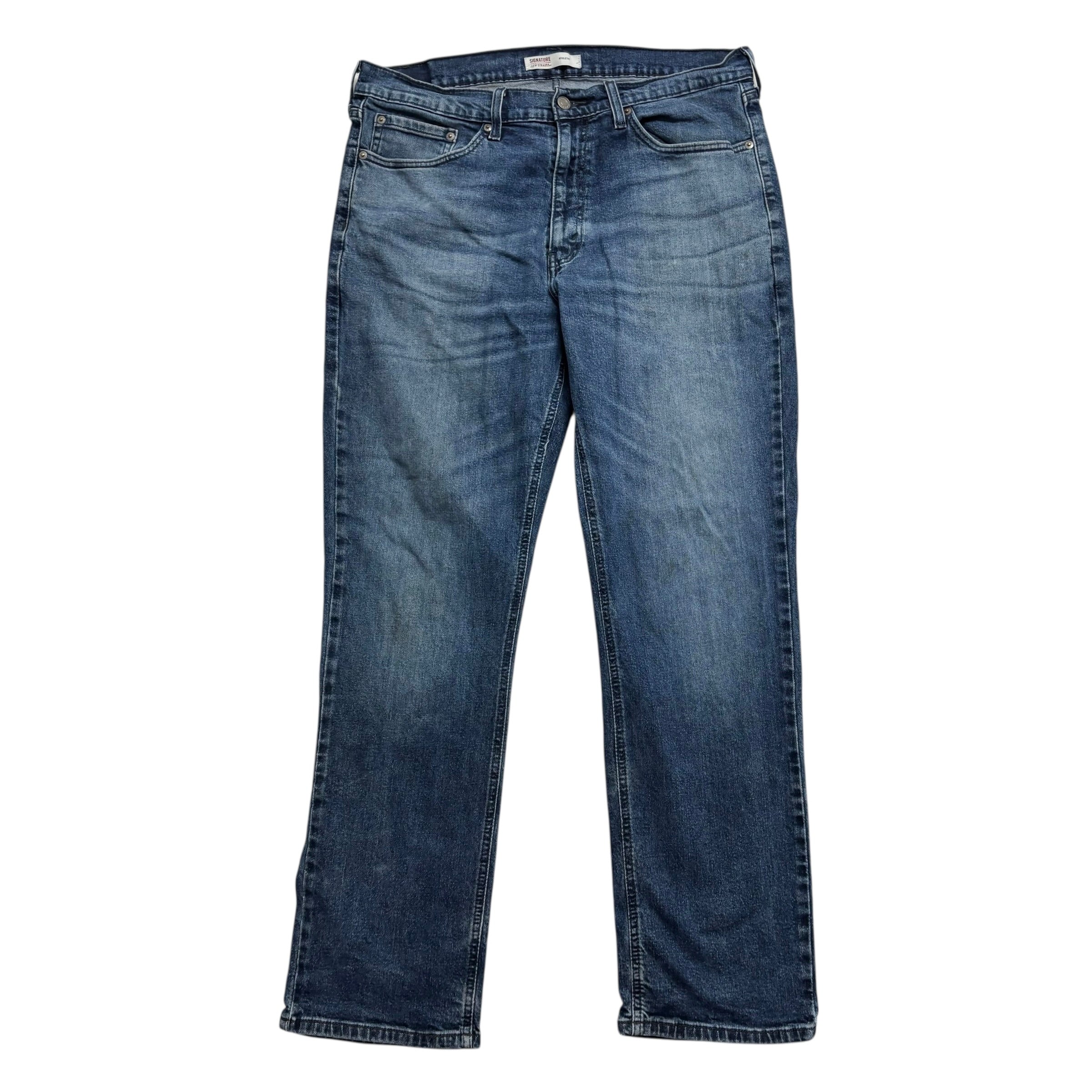 Levis Signature Jeans W36 L30 Mens Navy Blue Athletic Fit Stretch Denim
