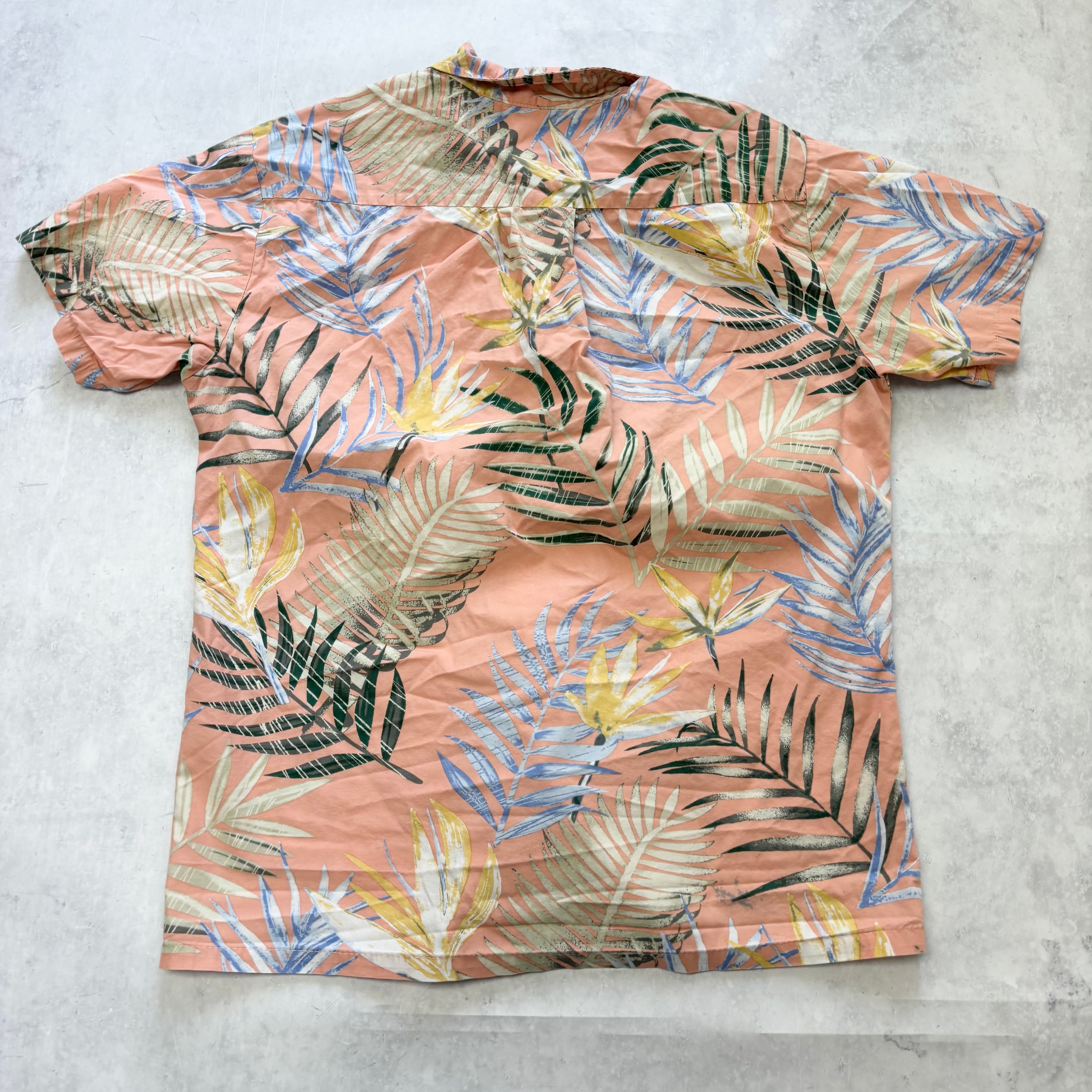 Vintage Hawaiian Shirt Mens Small Pink Floral Aloha Short Sleeve (E)