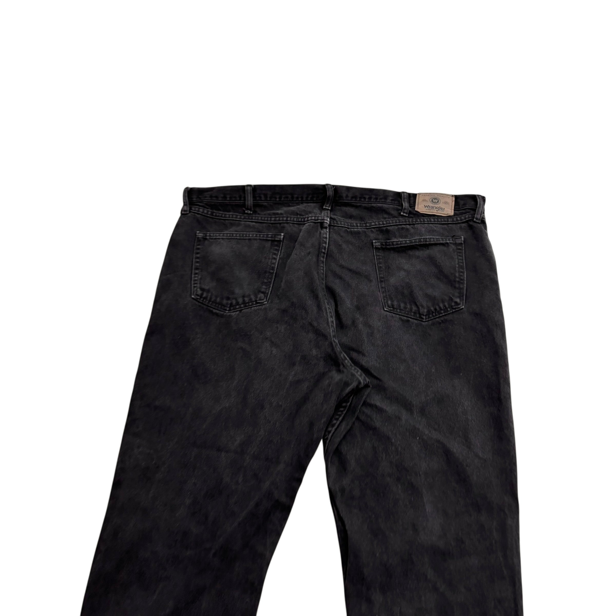 Wrangler Jeans W46 L30 Mens Black Relaxed Straight Fit Denim (E)