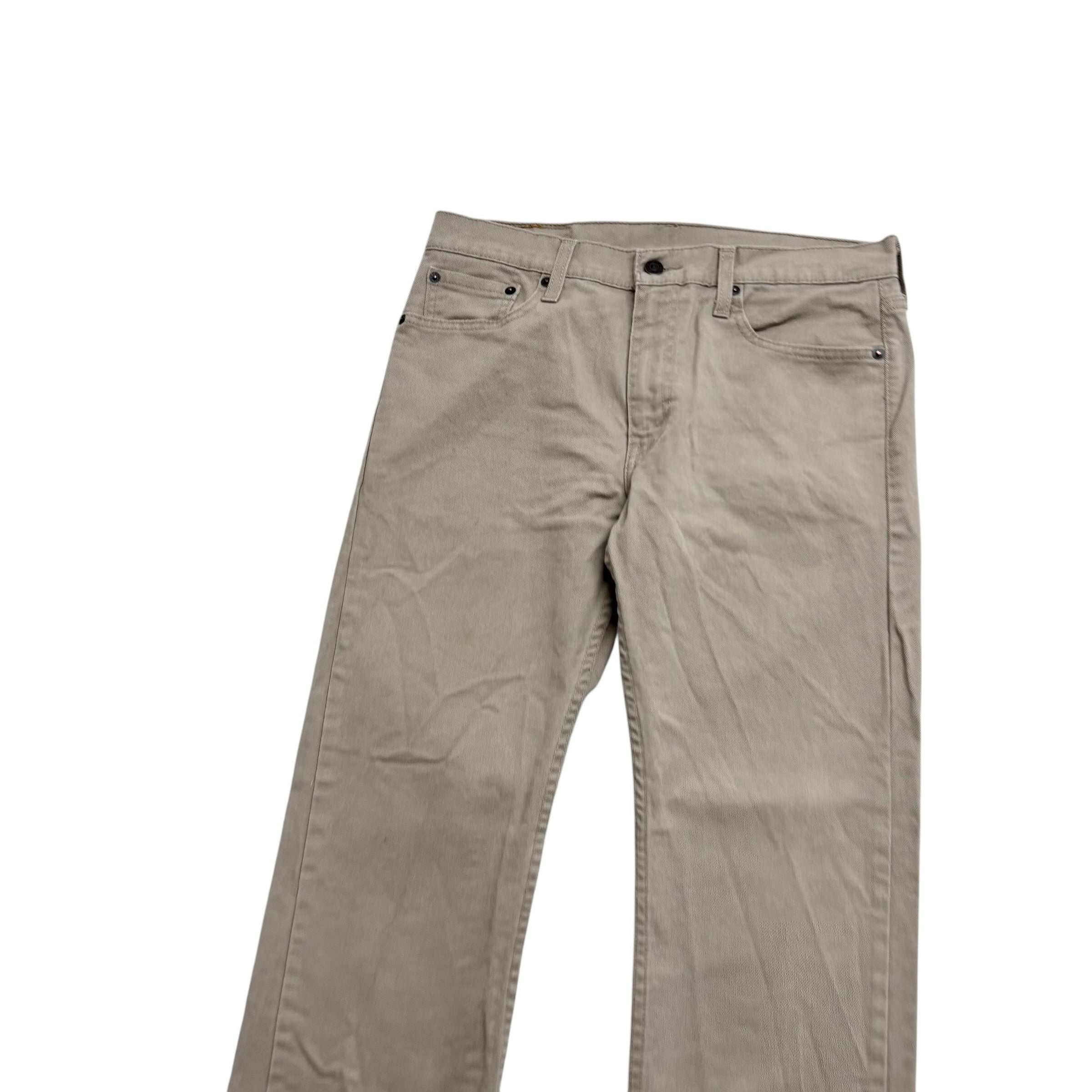 Levis 513 Jeans W31 L30 Mens Beige Slim Straight Fit Stretch Denim (E)