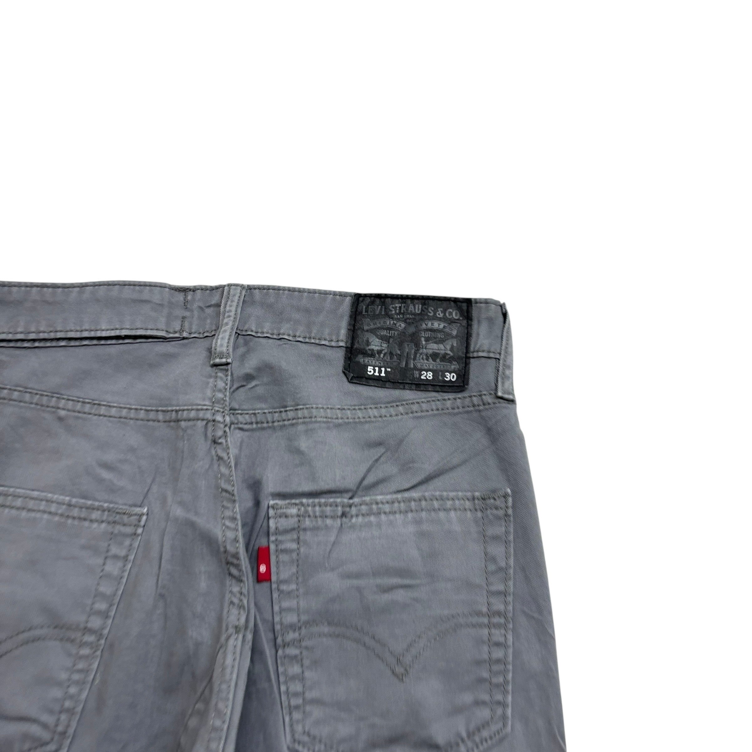 Levis 511 Commuter Trousers W28 L30 Mens Grey Slim Fit Stretch (E)