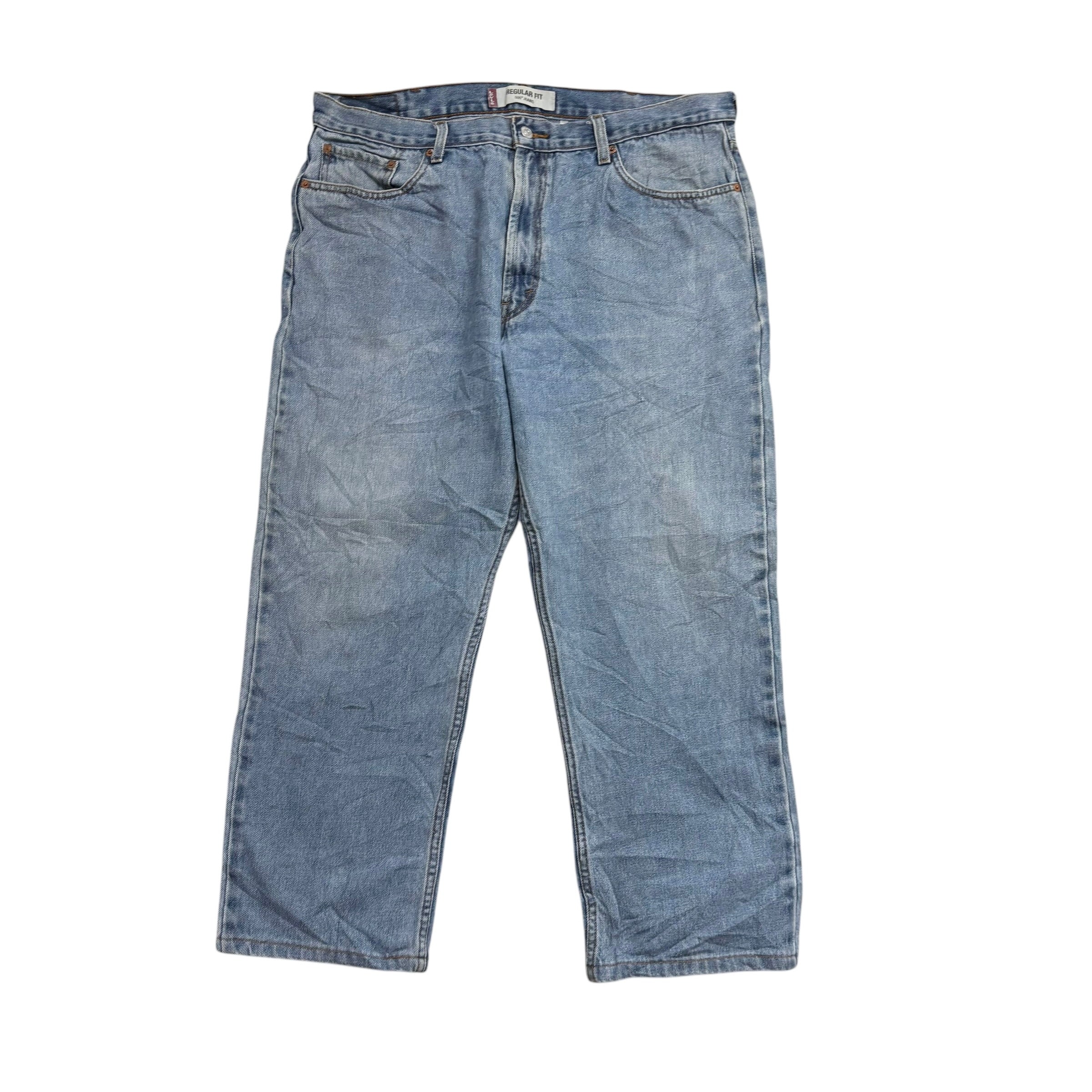 Levis 505 Jeans W38 L28 Mens Light Blue Regular Straight Fit Vintage Denim