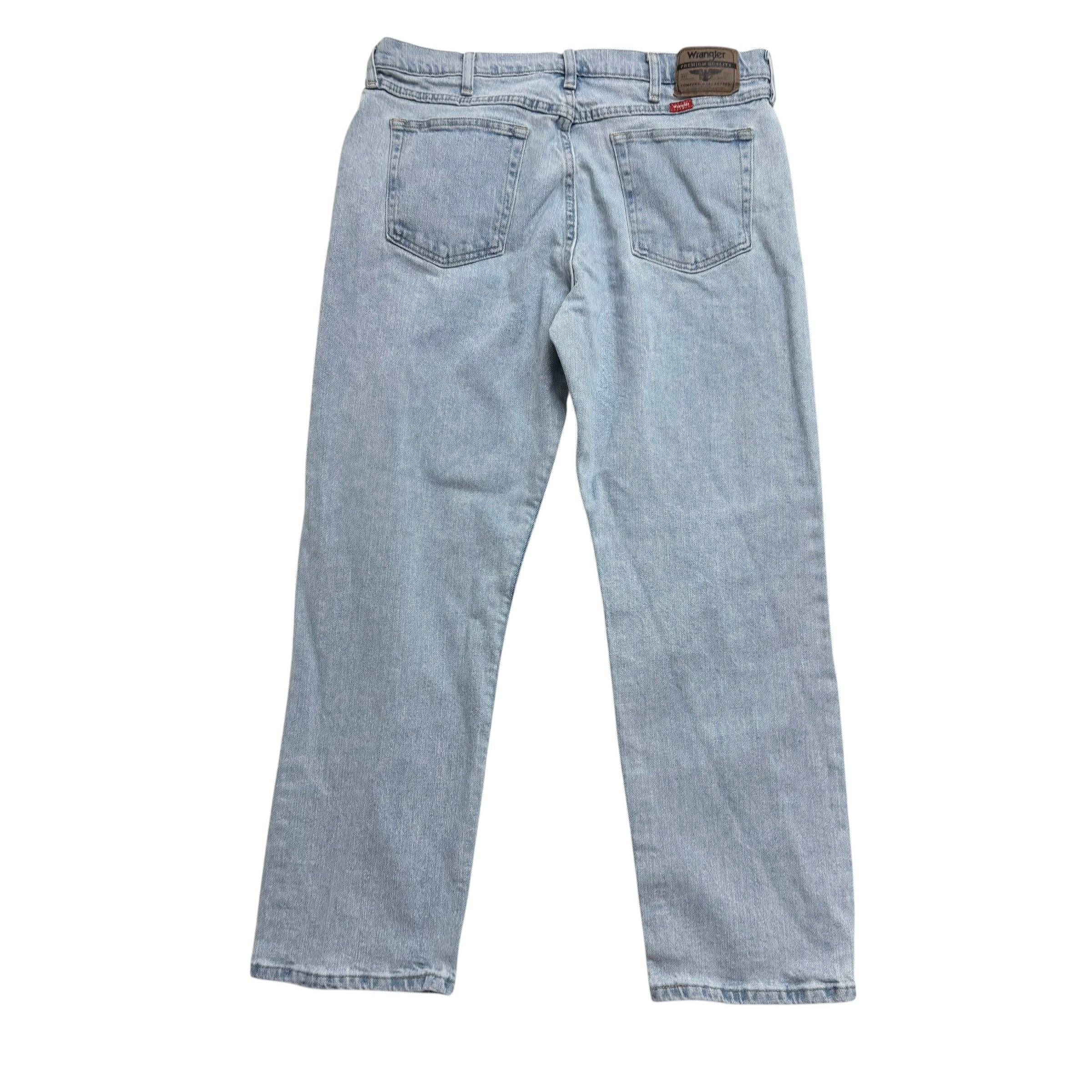 Wrangler Jeans W34 L30 Mens Light Blue Relaxed Straight Fit Stretch Denim