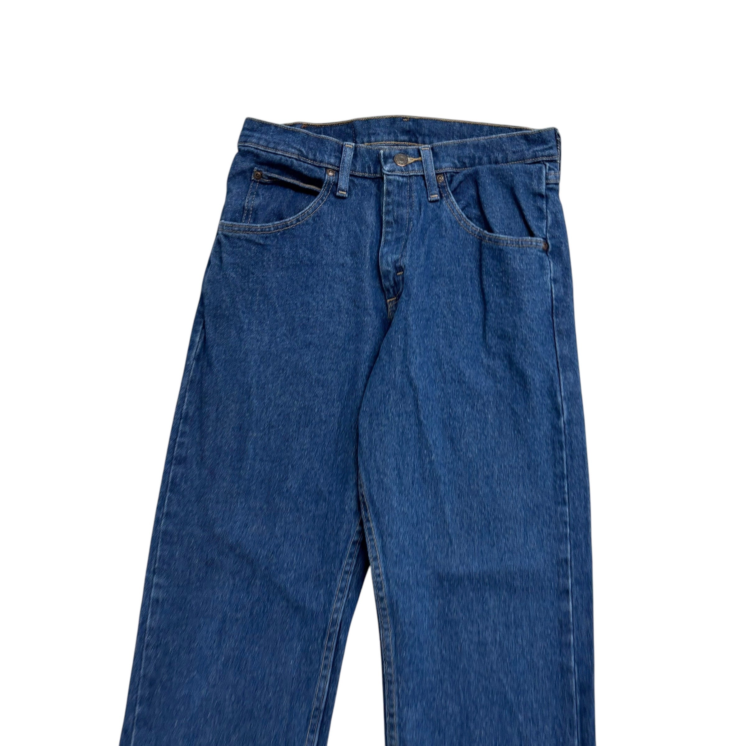 Wrangler Jeans W29 L30 Mens Mid Blue Regular Straight Fit Stretch Denim (E)