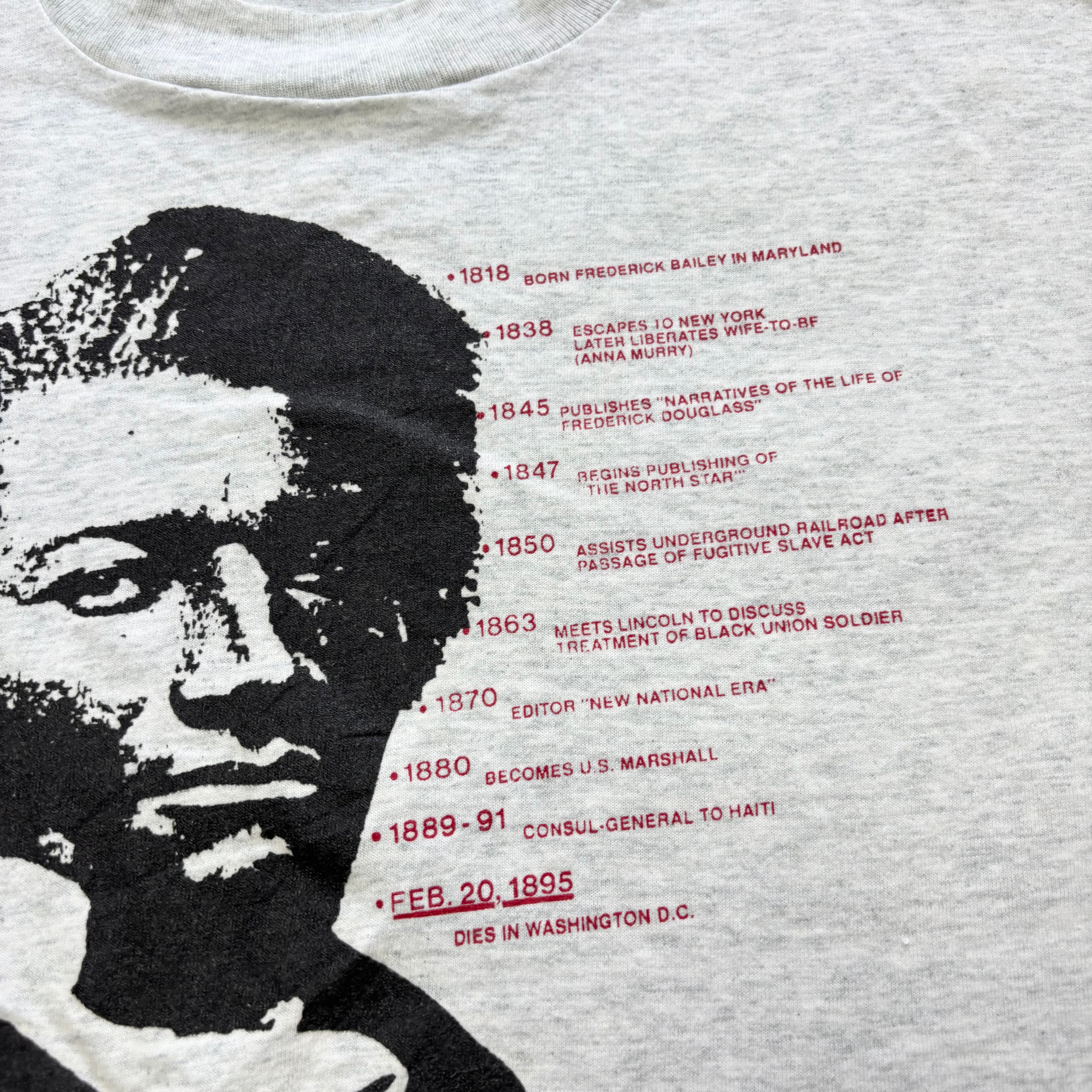 Vintage T Shirt Mens XL Grey Single Stitch Graphic Print 90s Douglass