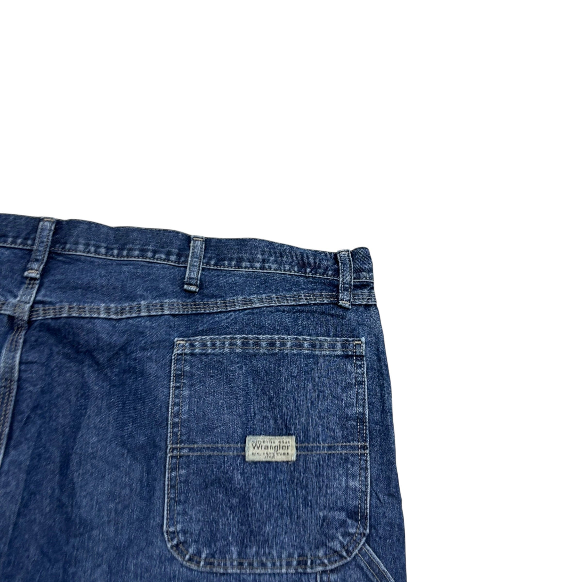 Wrangler Carpenter Jeans W46 L30 Mens Dark Blue Relaxed Straight Fit Denim (E)