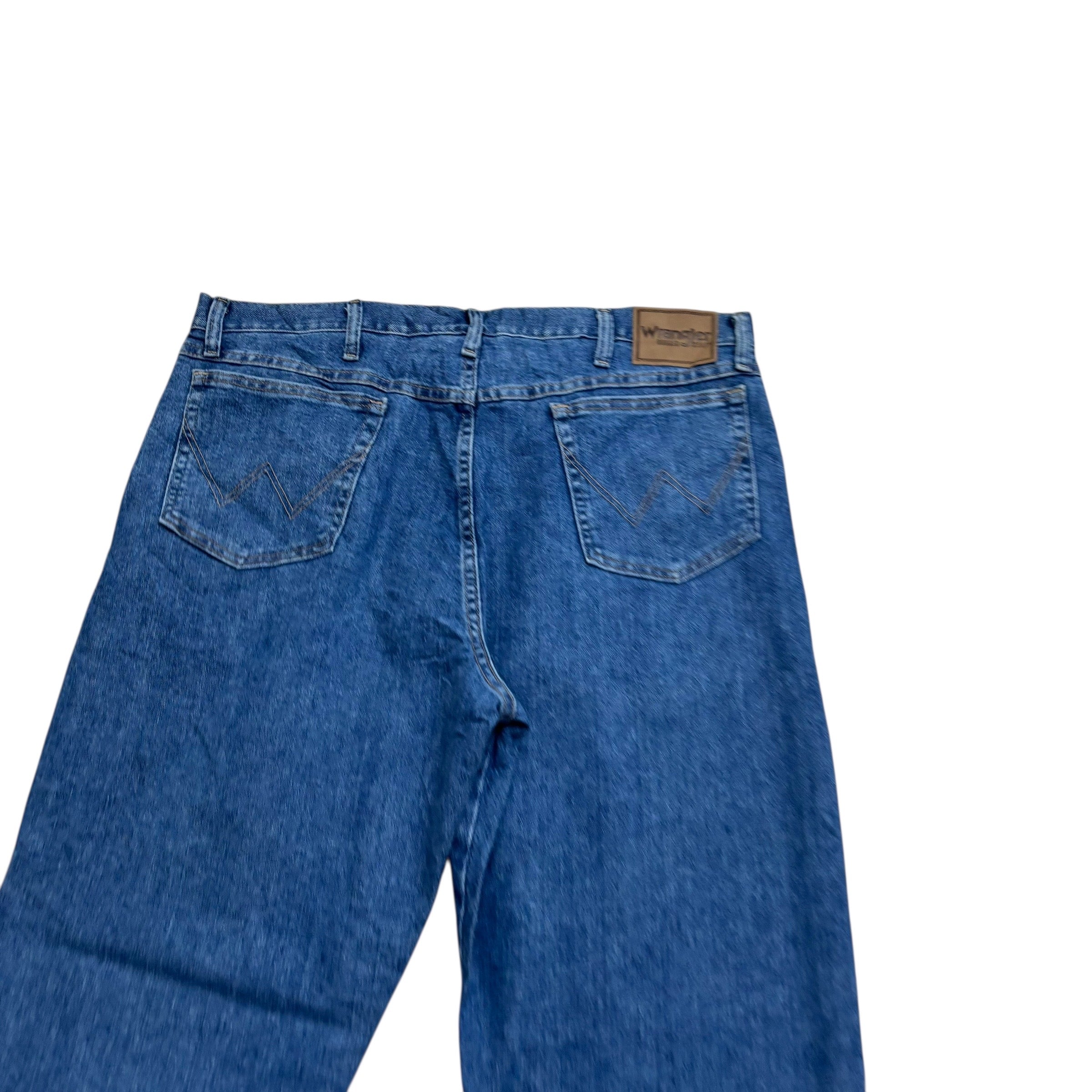 Wrangler Jeans W40 L30 Mens Mid Blue Relaxed Straight Fit Vintage Denim (E)