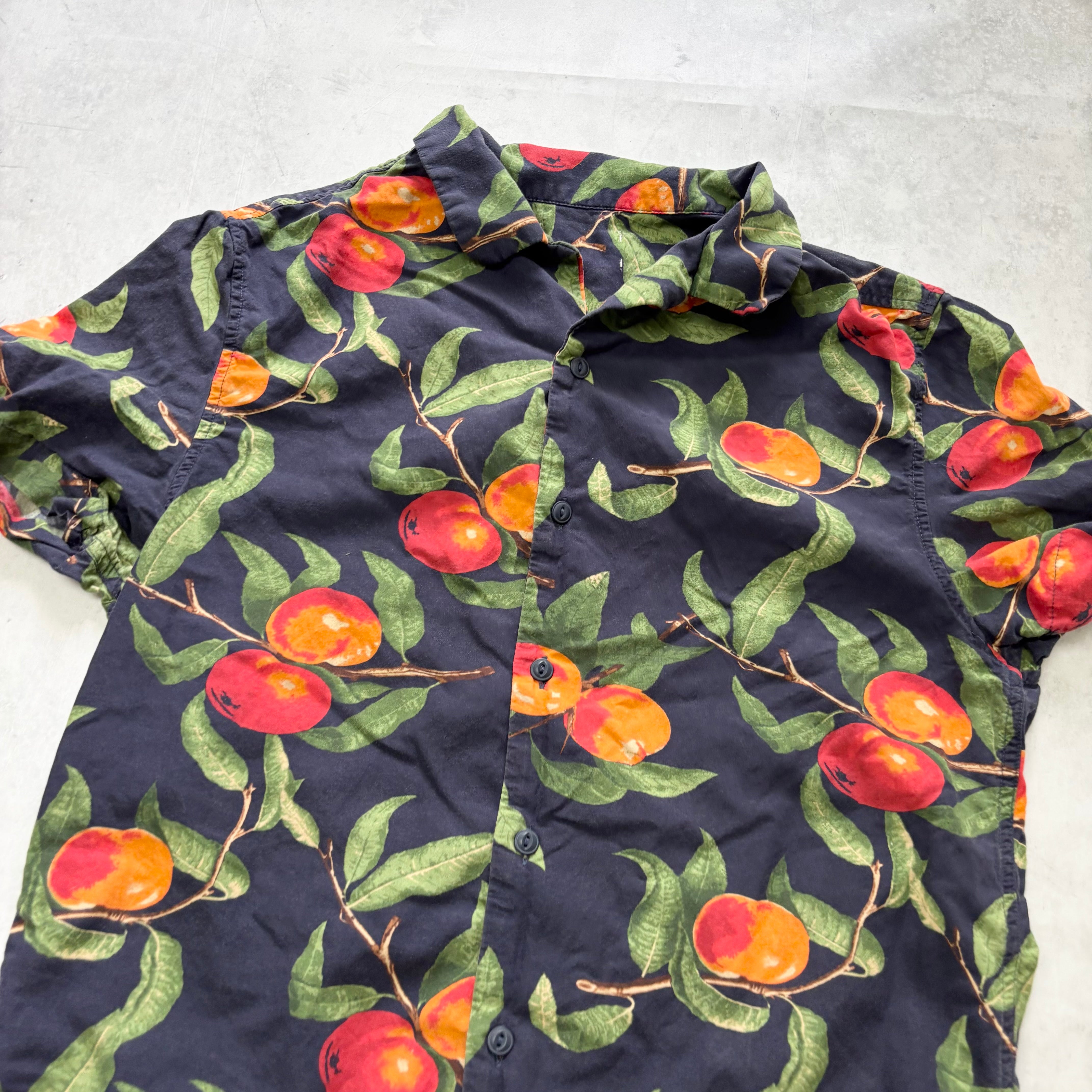 Hawaiian Shirt Mens XS Navy Floral Aloha Short Sleeve Viscose Funky (E)