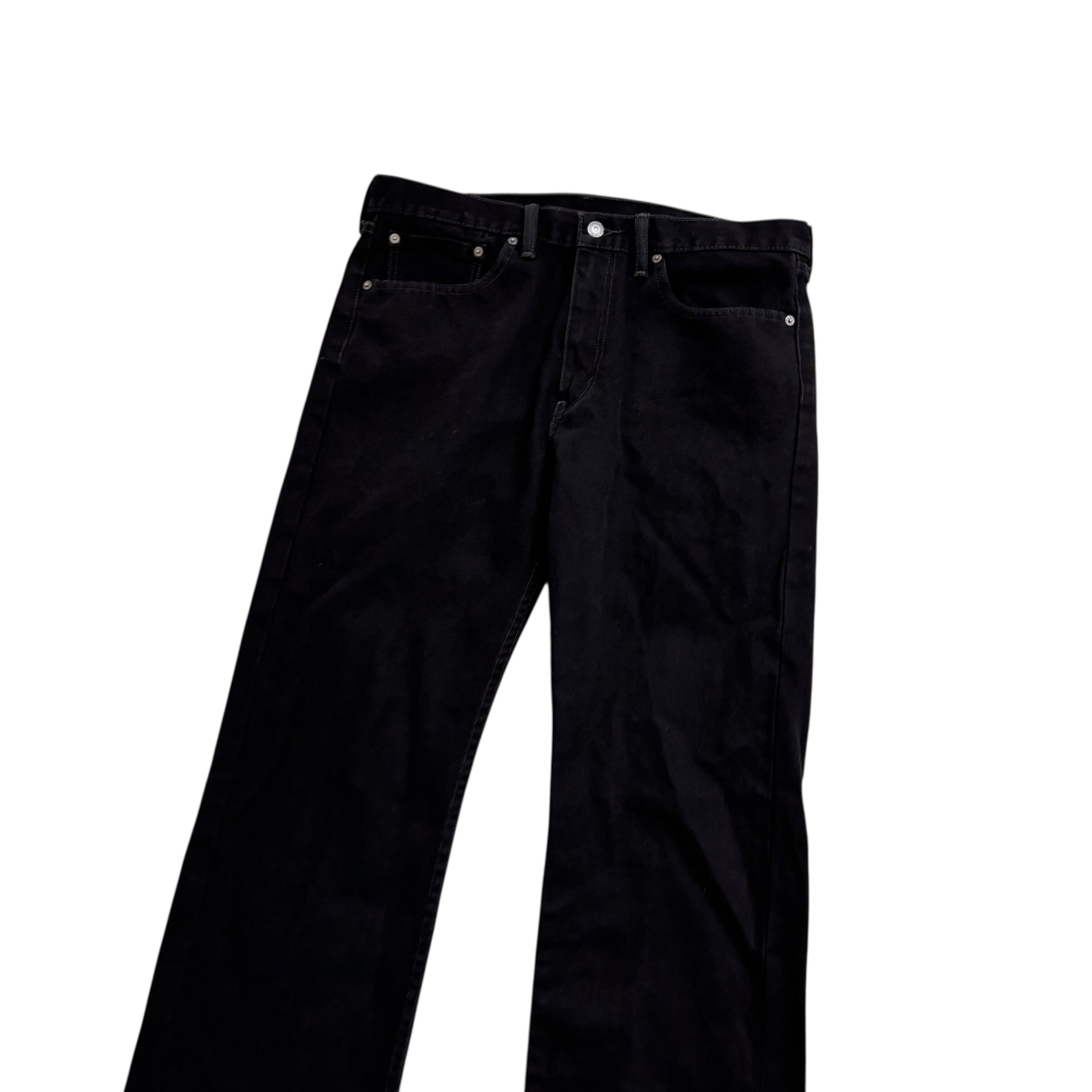 Levis 505 Jeans W36 L38 Mens Black Regular Straight Fit Denim (E)