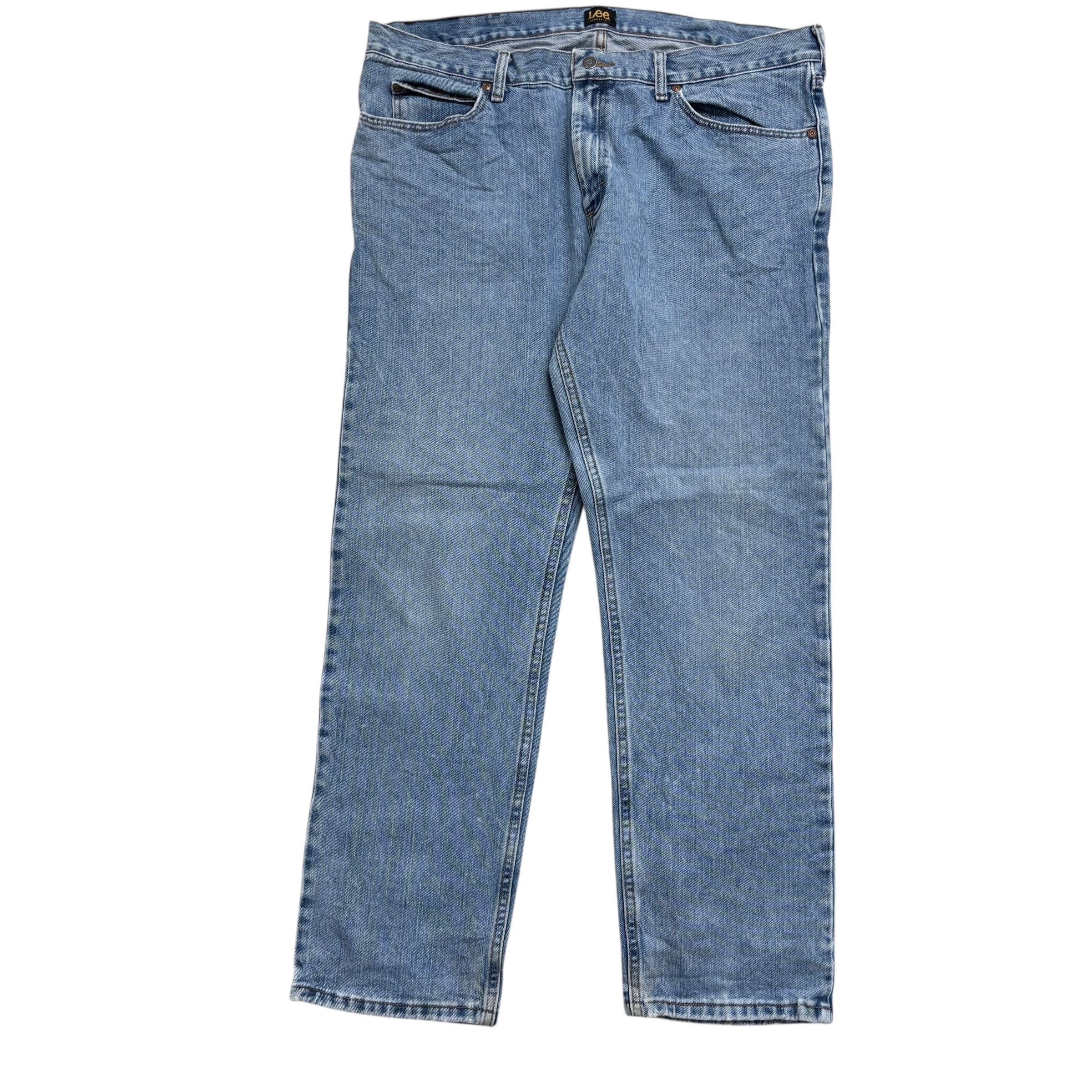 Lee Jeans W40 L32 Mens Regular Straight Fit Mid Blue Denim