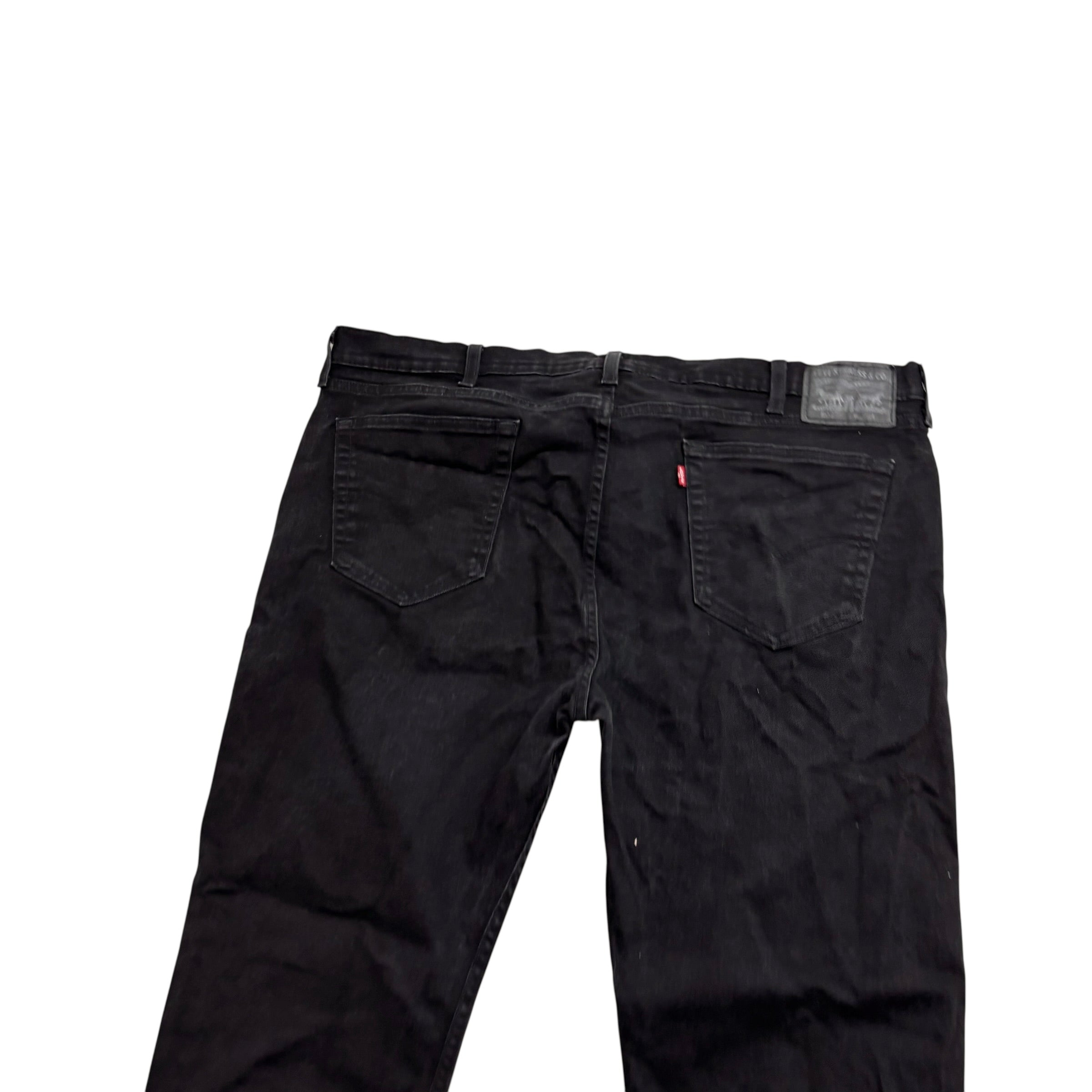 Levis 502 Jeans W44 L28 Mens Black Regular Tapered Fit Stretch Denim (E)