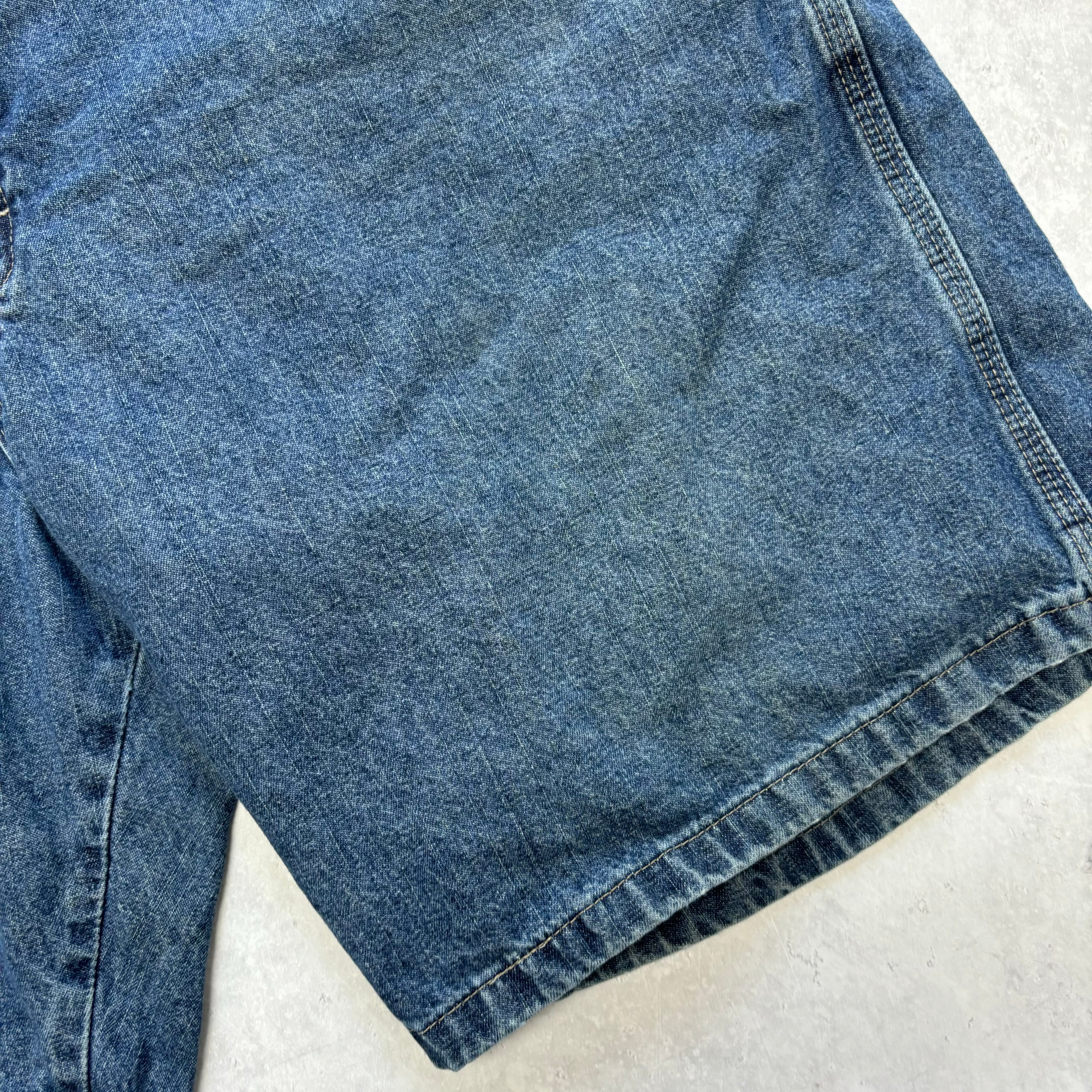 Vintage Wrangler Jorts W44 Mens Denim Shorts Mid Blue Baggy Relaxed Carpenter