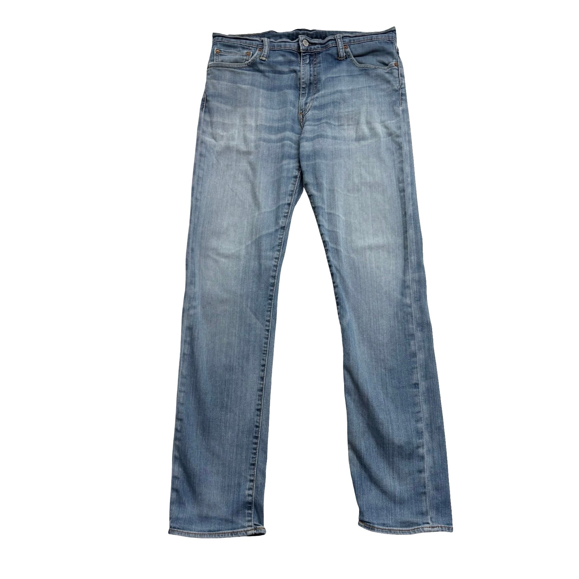 Levis 514 Jeans W33 L34 Mens Light Blue Slim Straight Fit Stretch Denim (F)