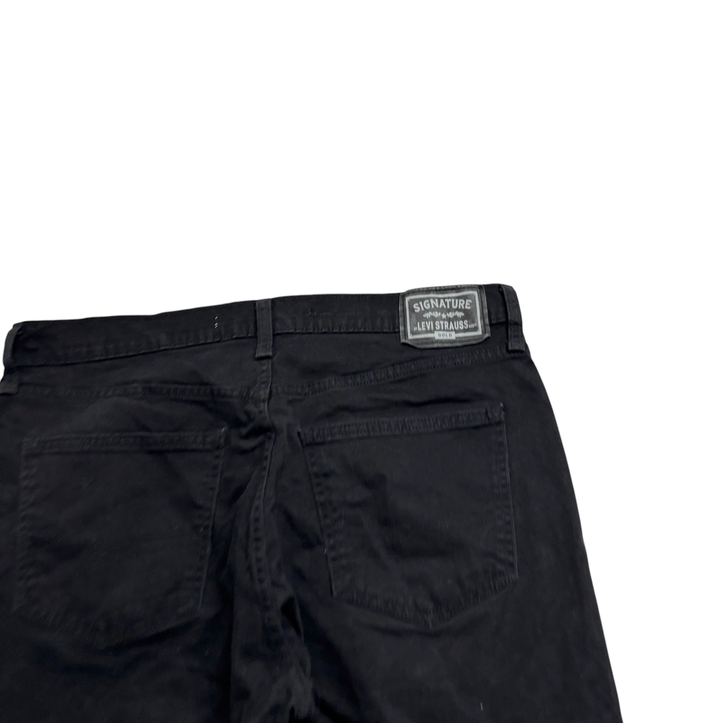 Levis Signature Trousers W34 L32 Mens Black Athletic Fit Stretch Pants (E)