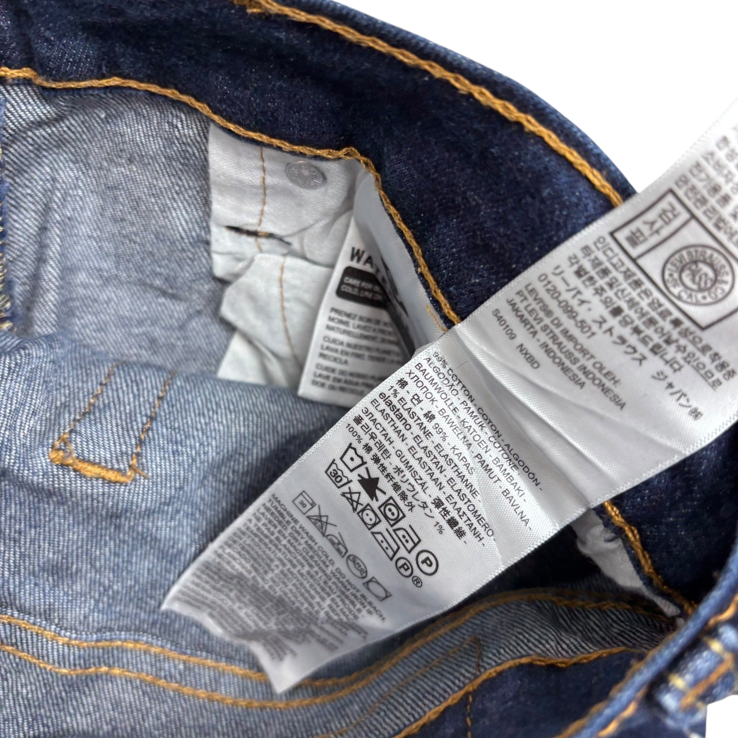 Levis 512 Jeans W32 L34 Mens Dark Blue Slim Tapered Fit Stretch Denim