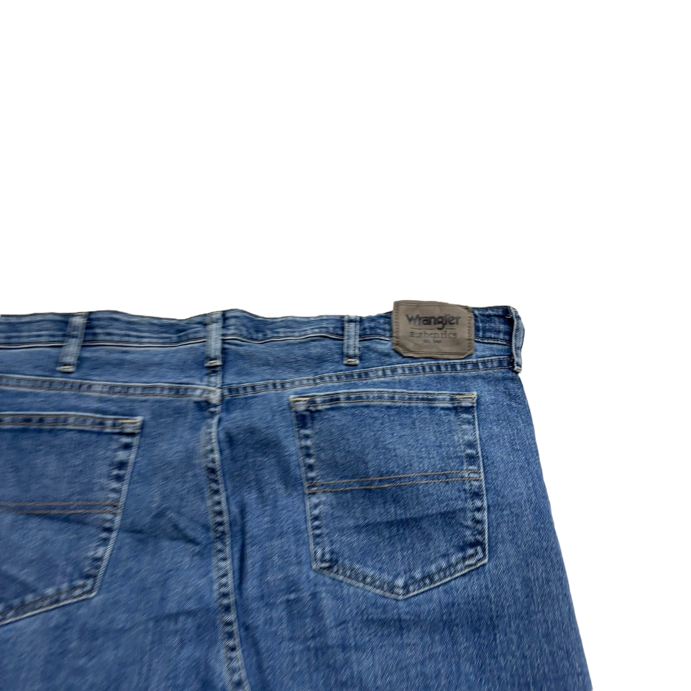 Wrangler Jeans W42 L32 Mens Mid Blue Regular Straight Fit Stretch Denim (E)