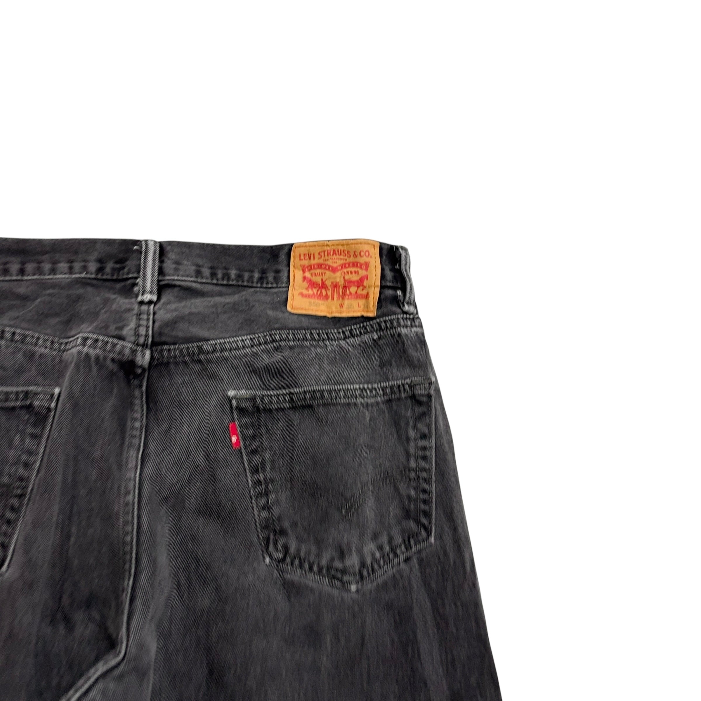 Levis 550 Jeans W36 L34 Mens Black Relaxed Straight Fit Baggy Denim