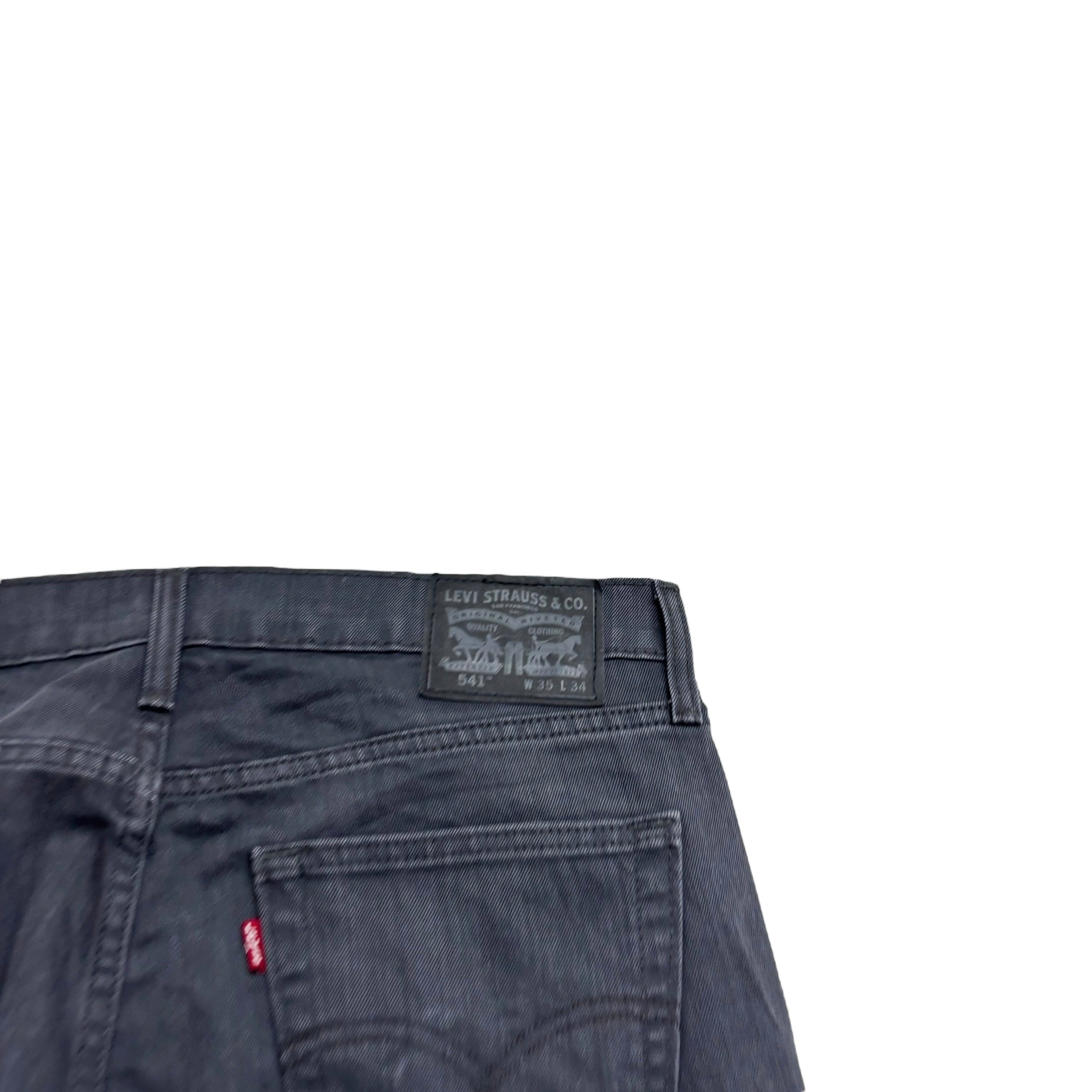 Levis 541 Jeans W35 L33 Mens Grey Athletic Tapered Fit Stretch Denim (E)