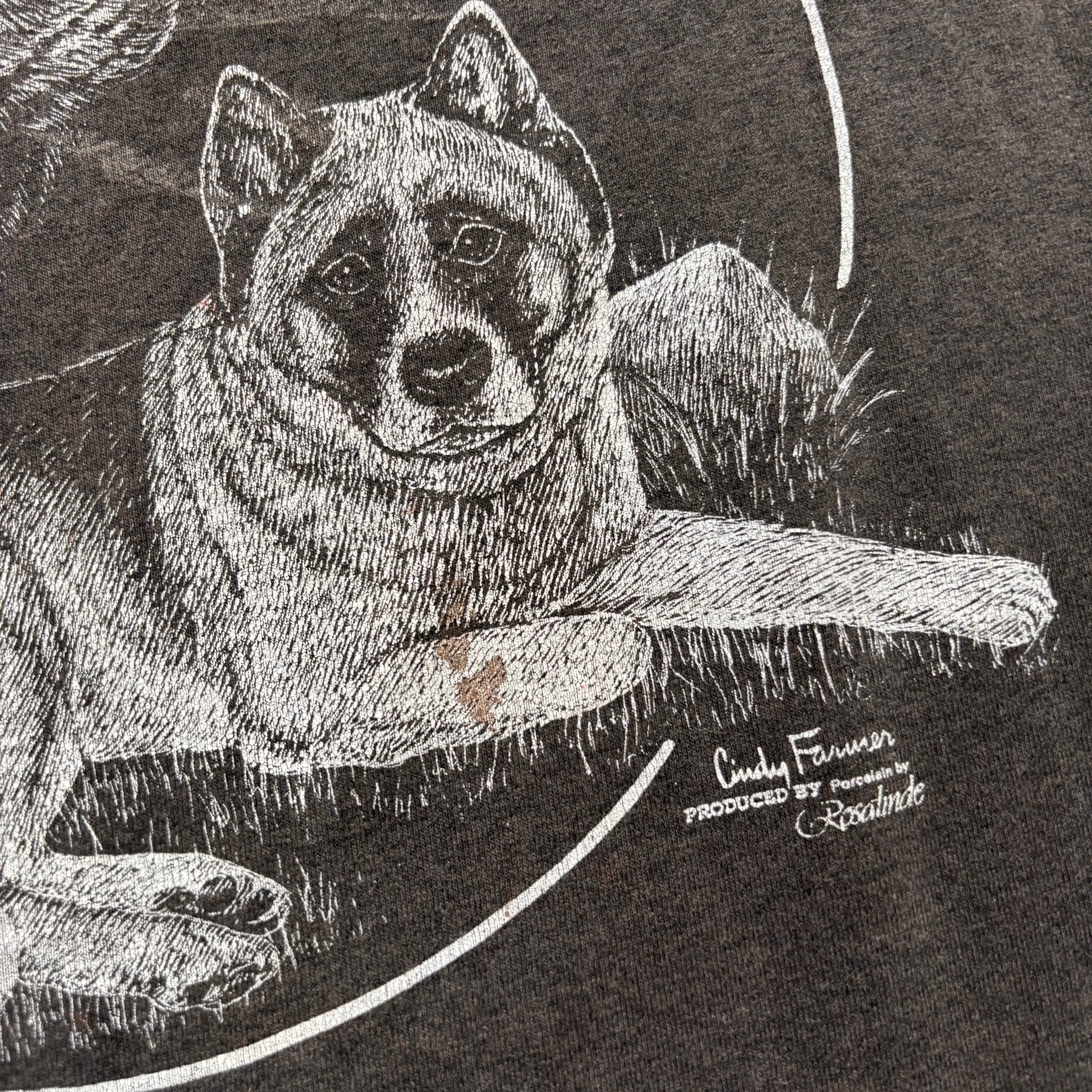 Vintage T Shirt Mens Large Black Single Stitch Graphic Print 90s USA