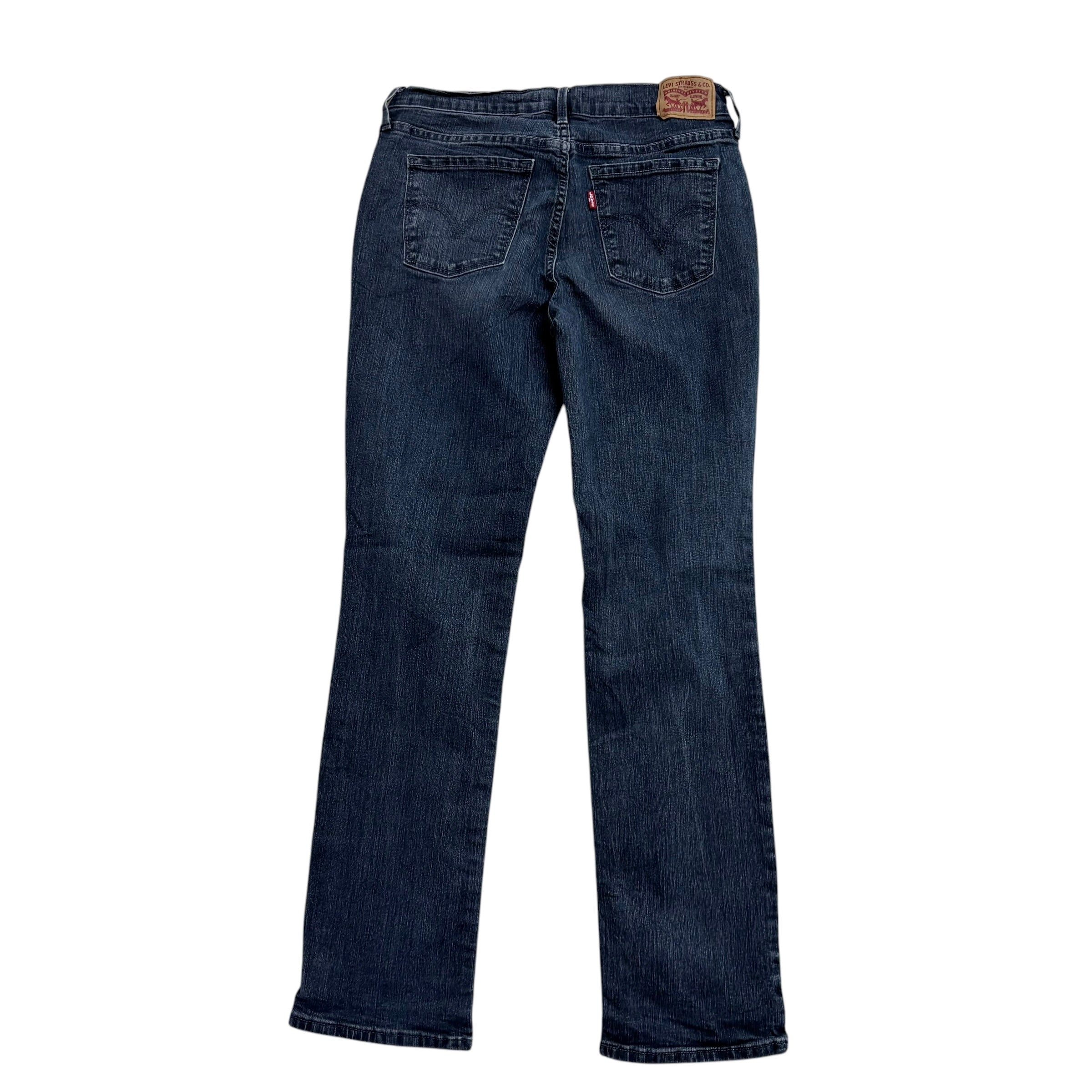 Levis 505 Jeans W27 L30 Womens Navy Blue Regular Straight Fit Stretch Denim (E)
