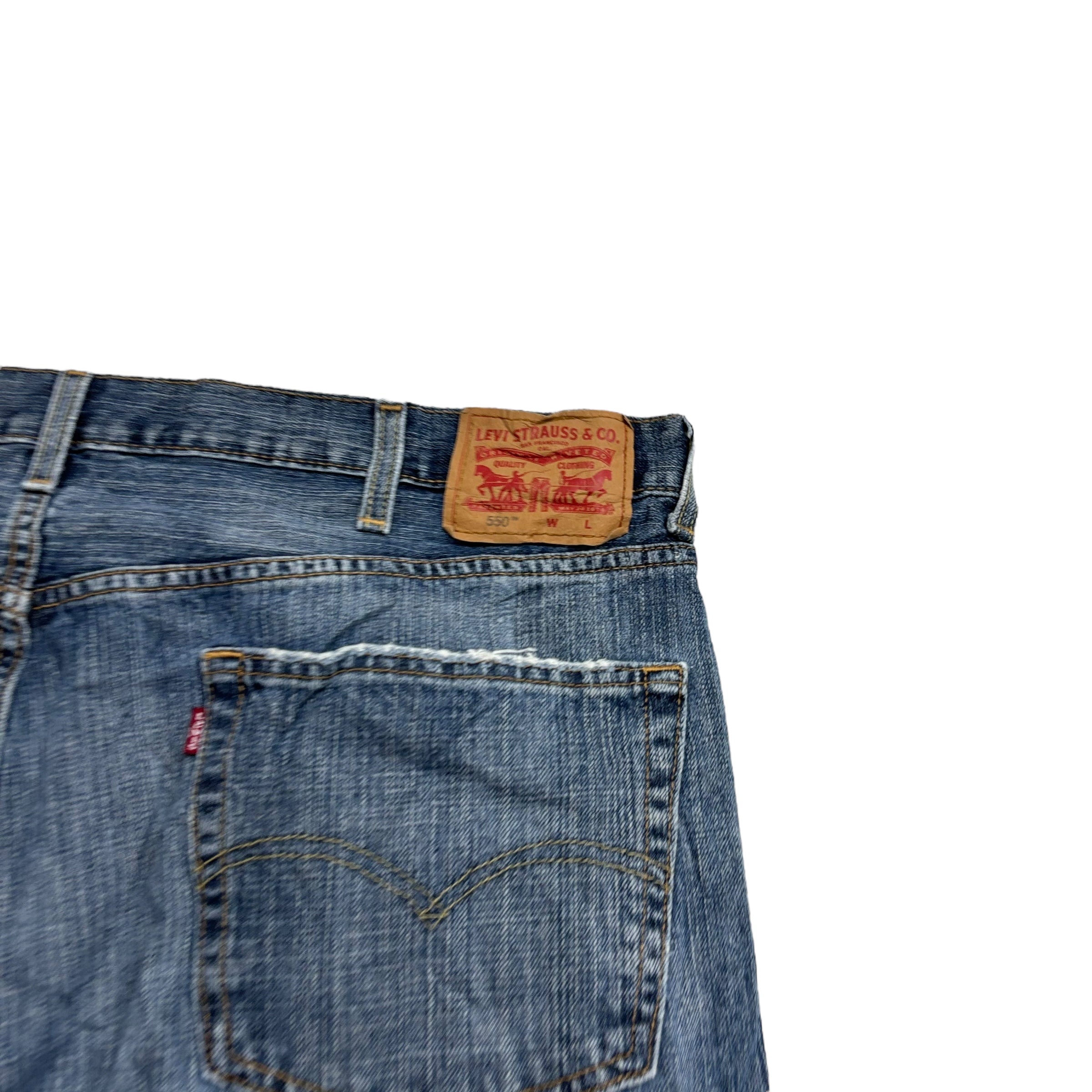 Levis 550 Jeans W44 L32 Mens Mid Blue Baggy Relaxed Straight Fit Denim