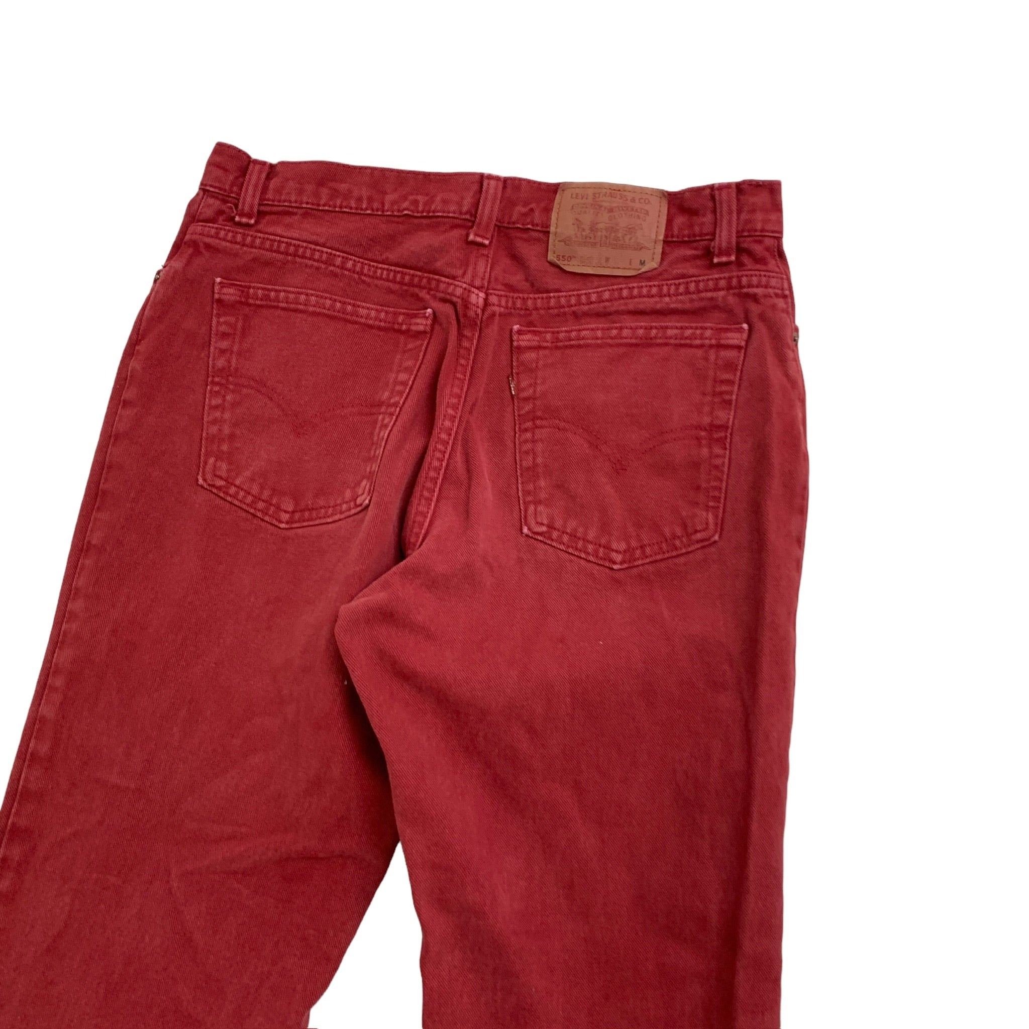 Levis 550 Jeans W34 L30 Womens Red Relaxed Tapered Mom Fit Vintage Denim