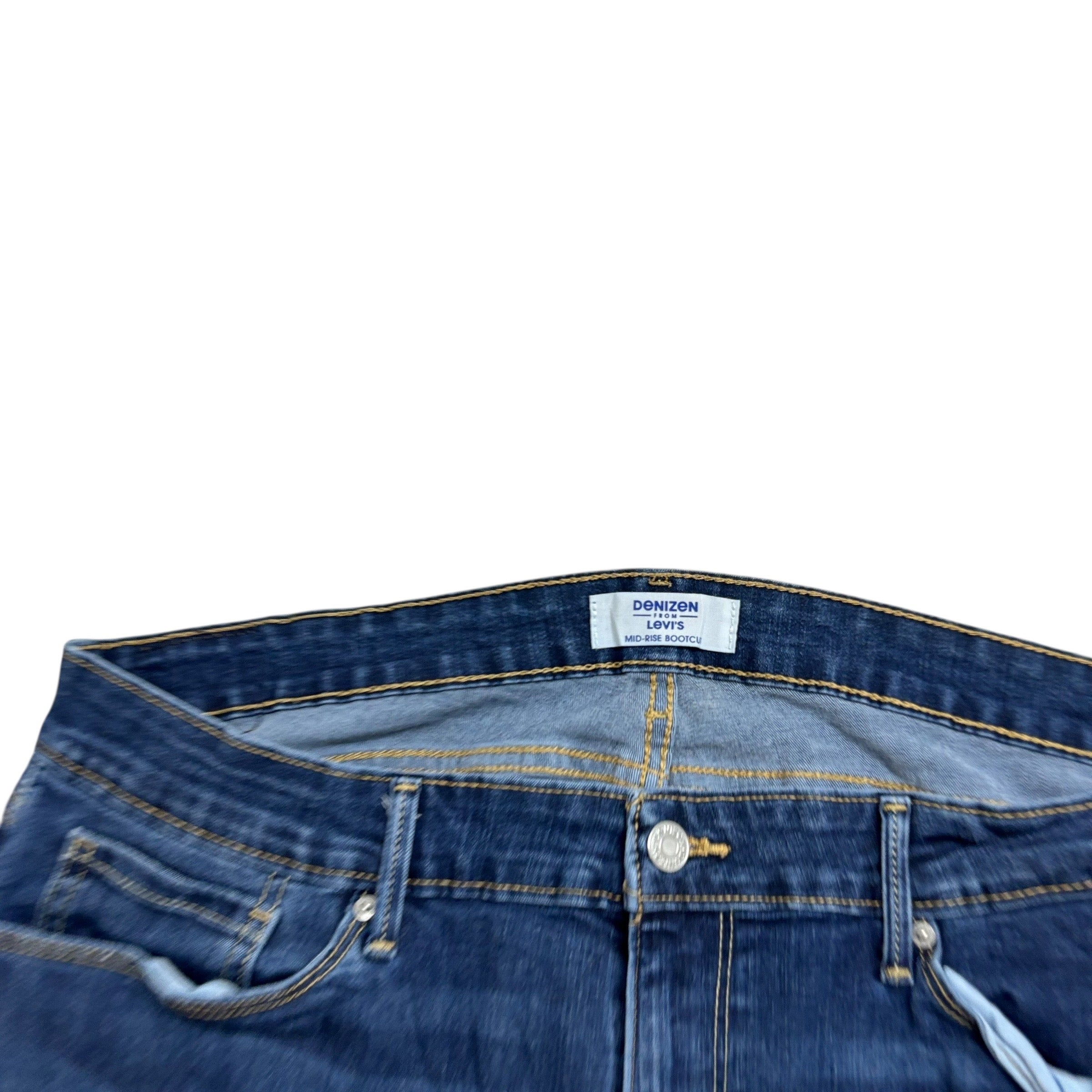 Levis Denizen Jeans W34 L32 Womens Mid Rise Bootcut Dark Blue Stretch (E)