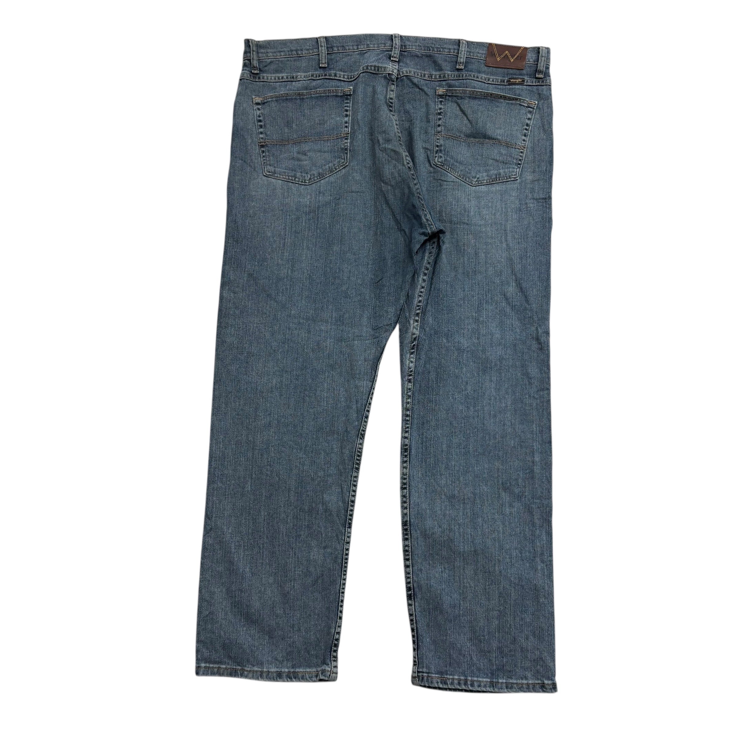Wrangler Jeans W42 L30 Mens Blue Relaxed Straight Fit Stretch Denim (E)