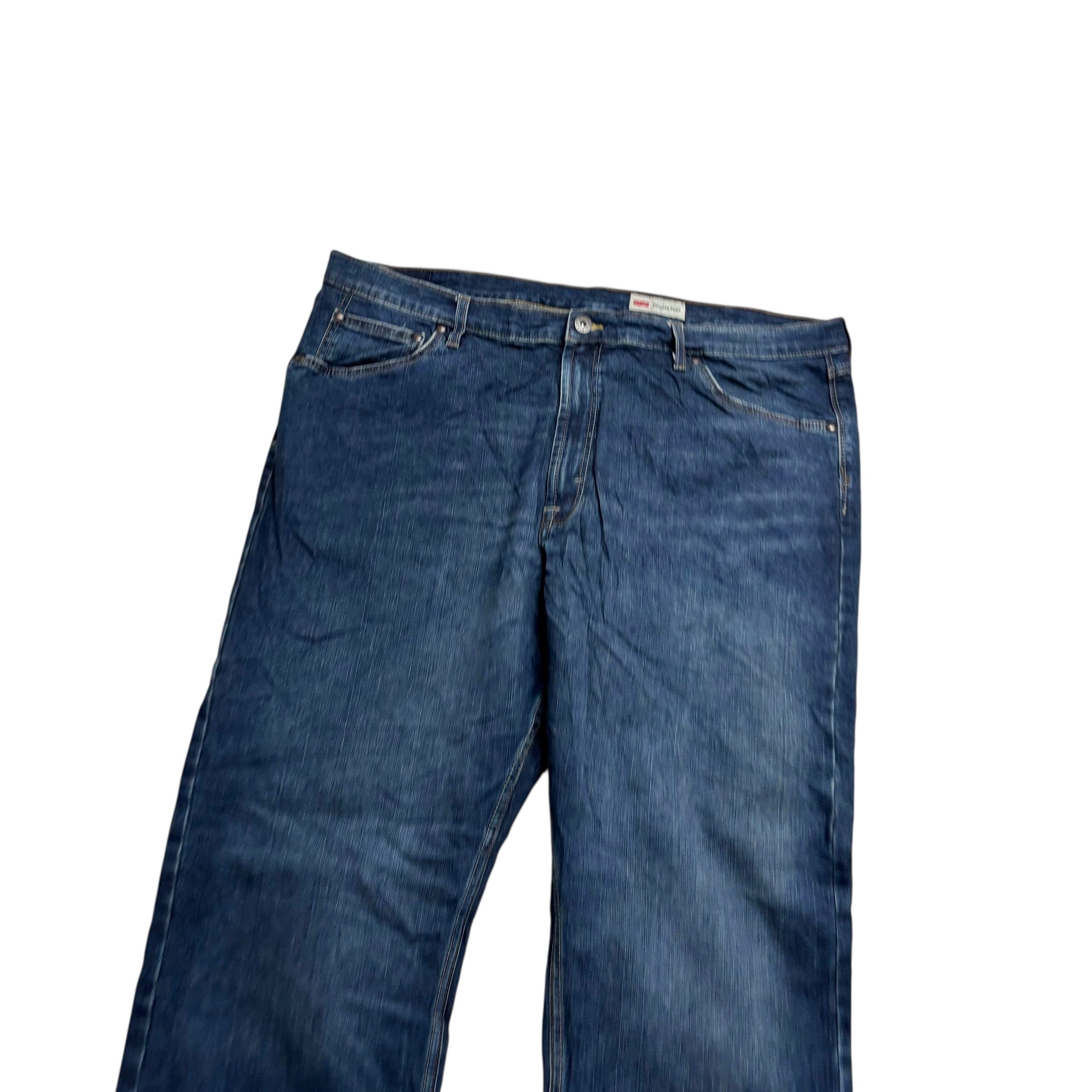 Wrangler Jeans W42 L30 Mens Dark Blue Relaxed Bootcut Fit Stretch Denim (E)