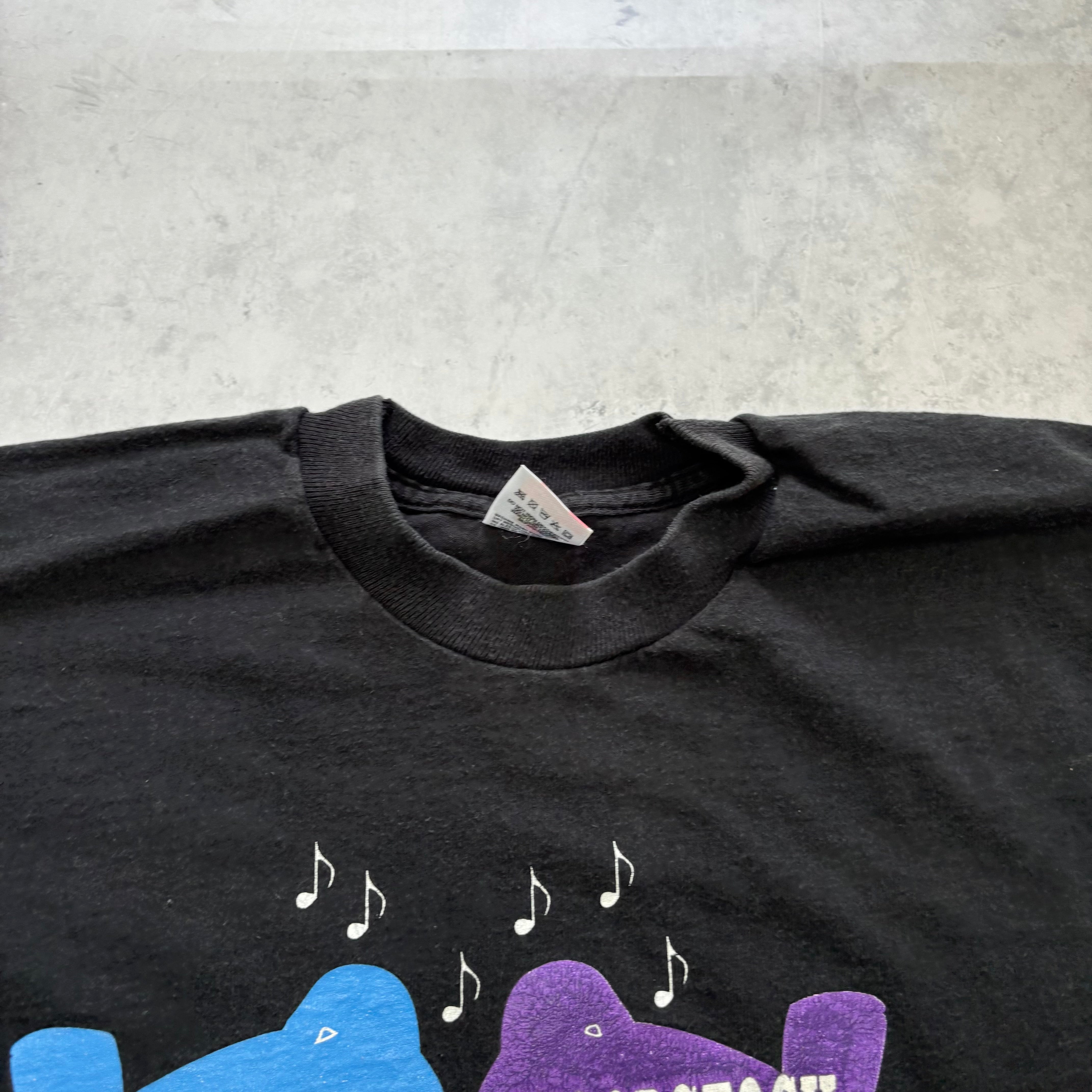 Vintage T Shirt Mens Large Black Single Stitch Graphic Print 90s USA