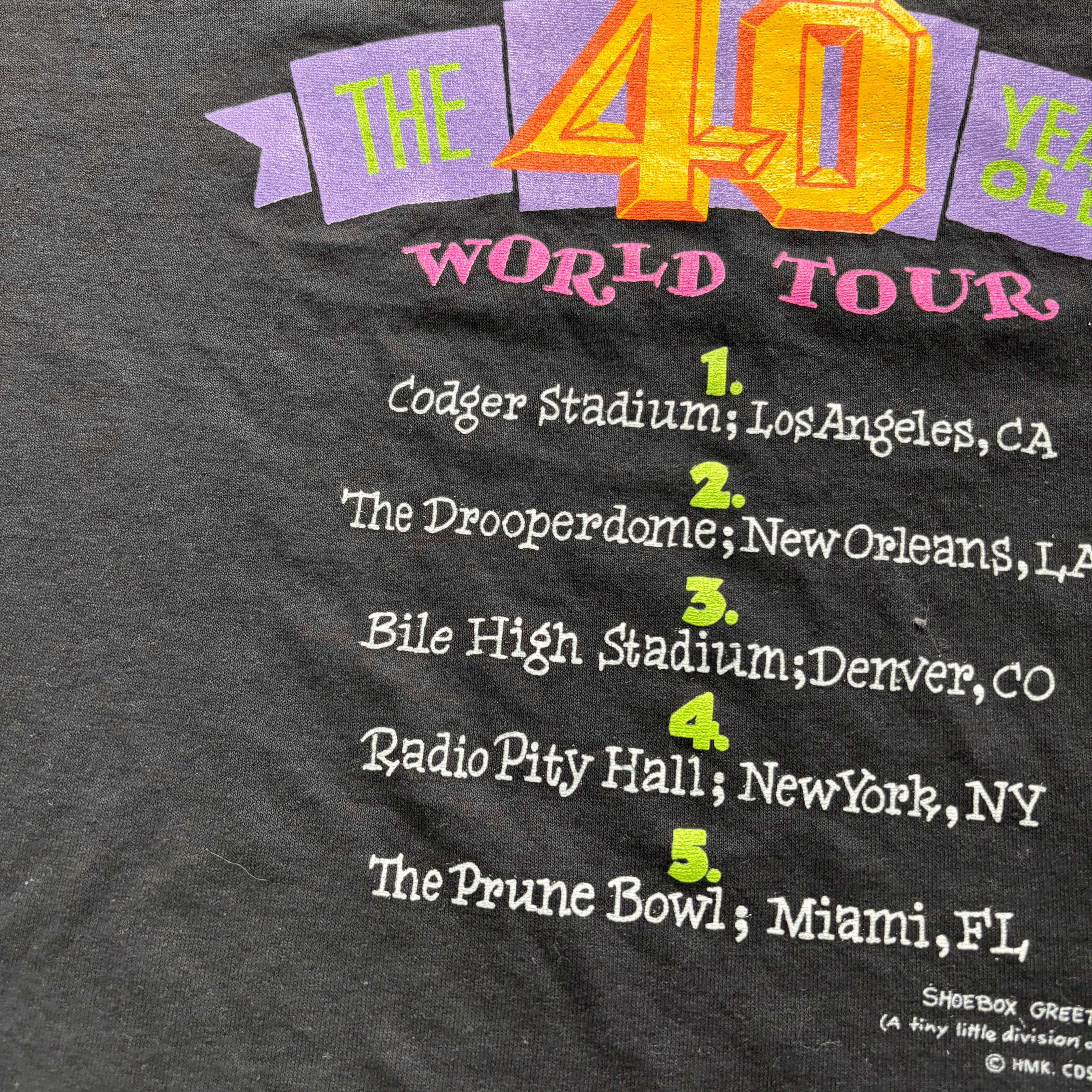 Vintage T Shirt Mens Medium Black Single Stitch Graphic Print 90s Funny (E)