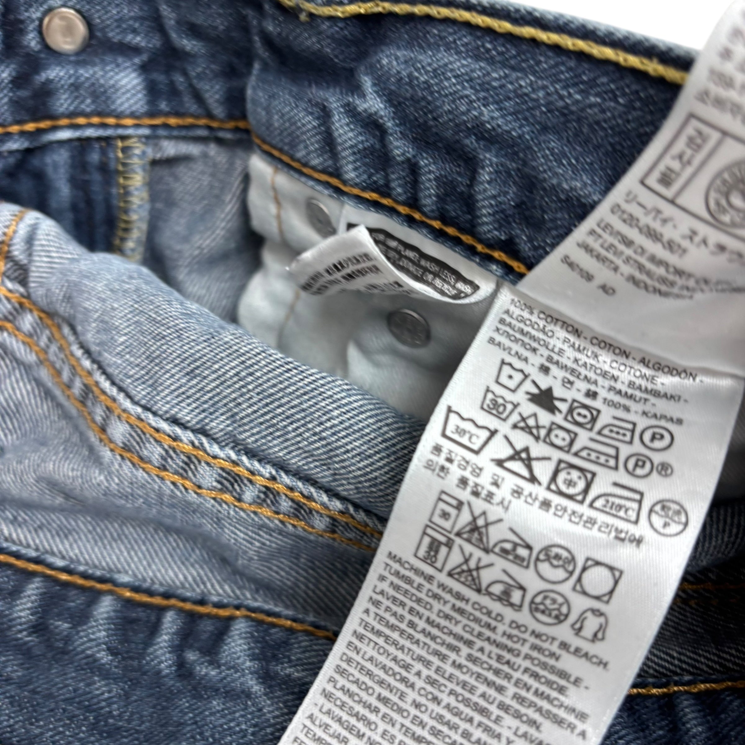 Levis 514 Jeans W34 L30 Mens Mid Blue Regular Straight Fit Denim (F)