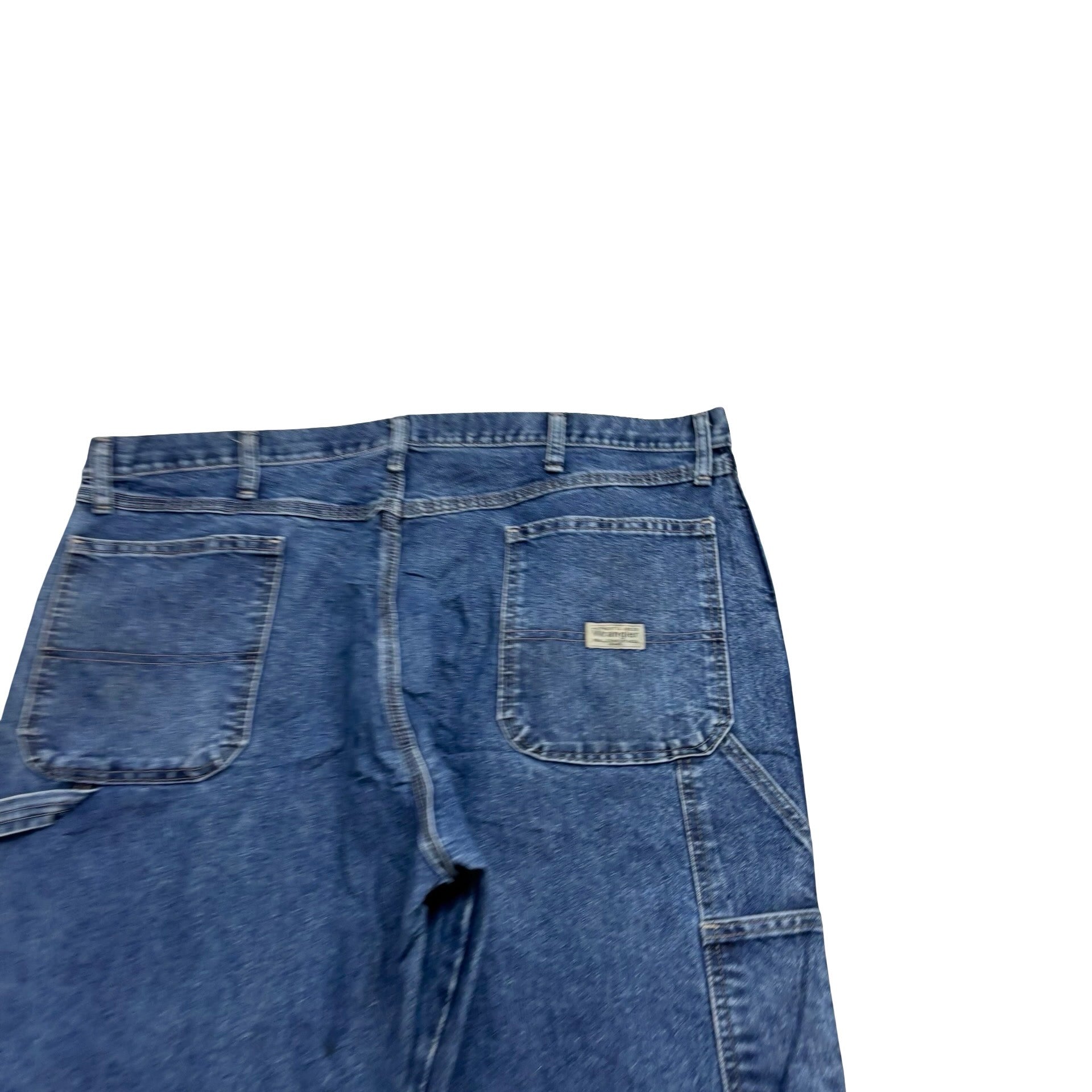 Wrangler Carpenter Jeans W40 L30 Mens Mid Blue Relaxed Straight Fit Denim
