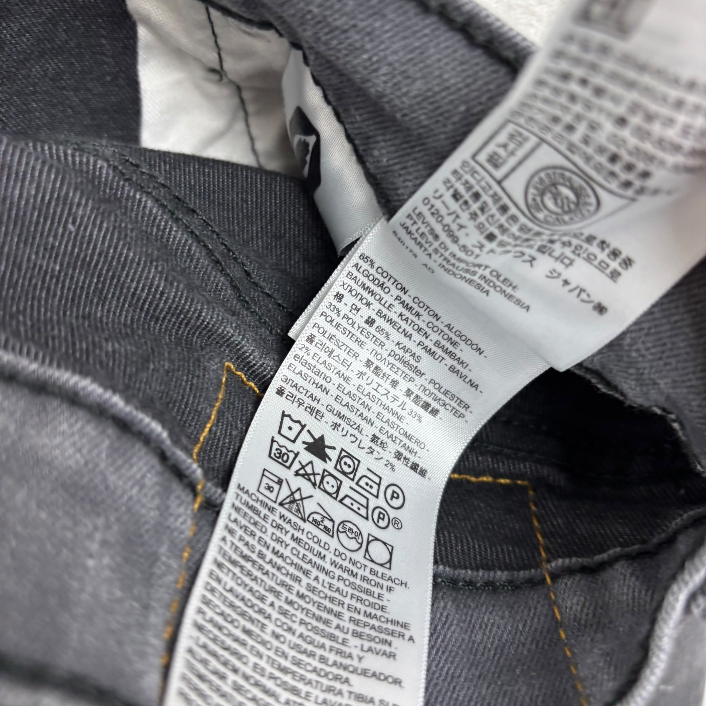 Levis 511 Jeans W30 L30 Mens Grey Slim Fit Stretch Denim (E)