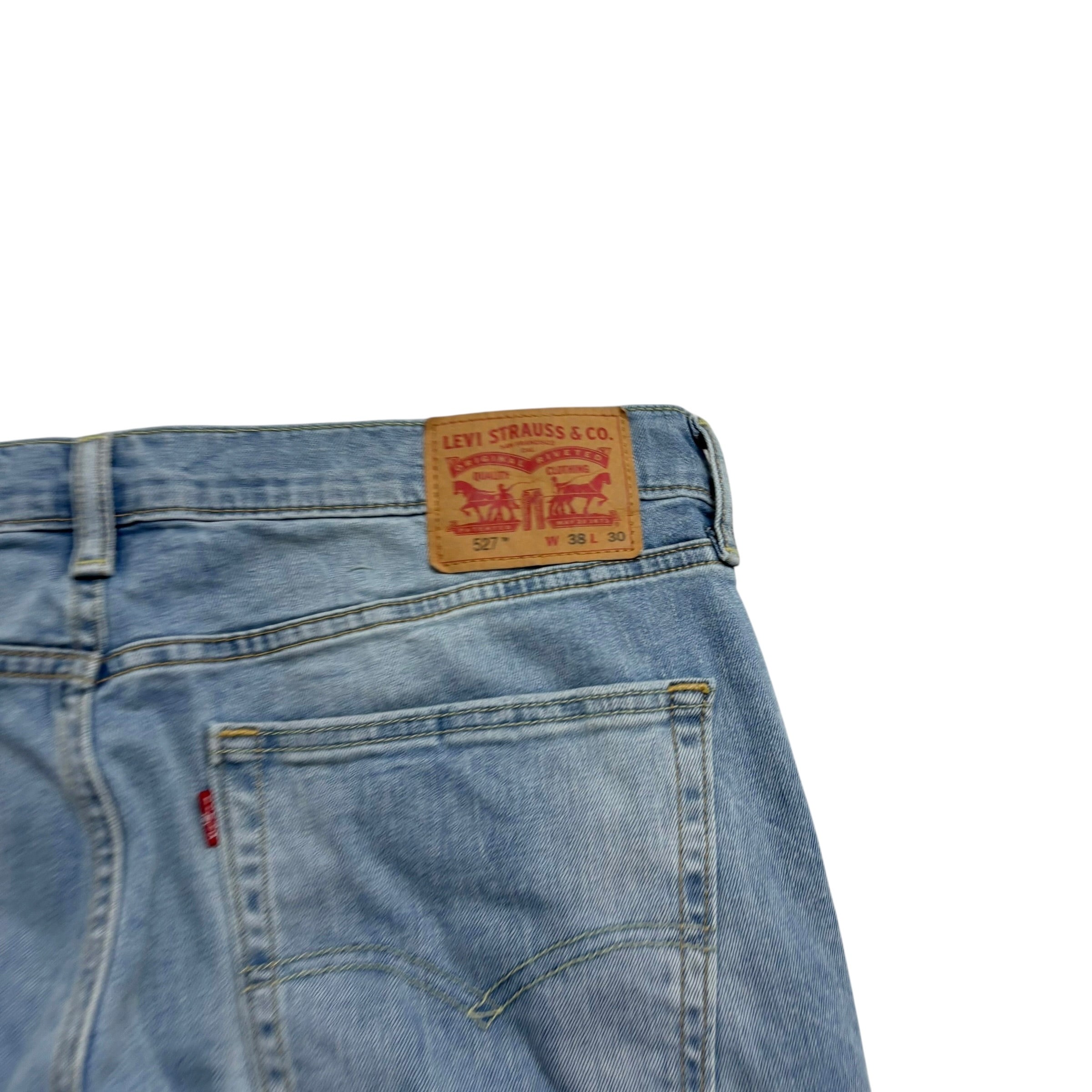 Levis 527 Jeans W38 L31 Mens Light Blue Slim Bootcut Fit Stretch Denim