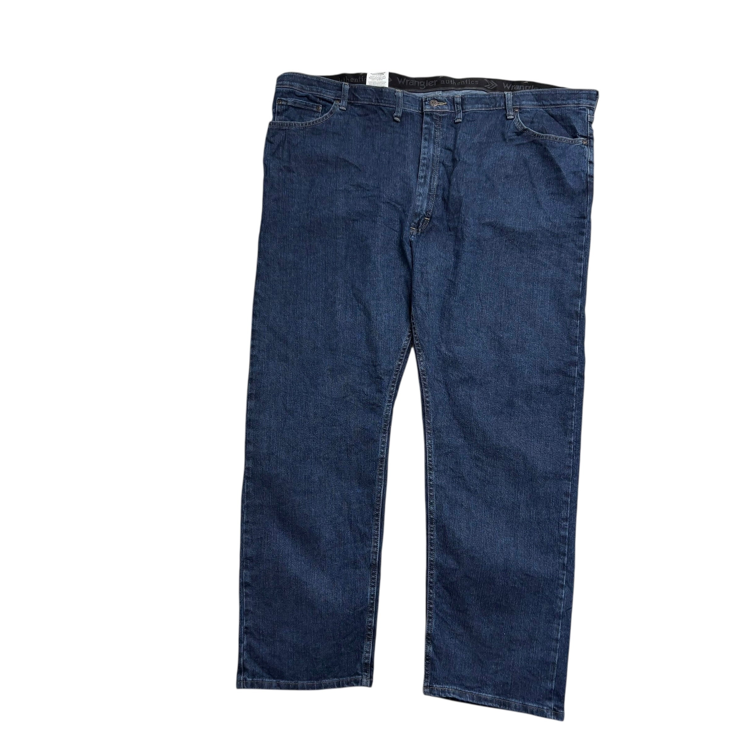 Wrangler Jeans W52 L32 Mens Dark Blue Relaxed Straight Fit Stretch Denim (E)