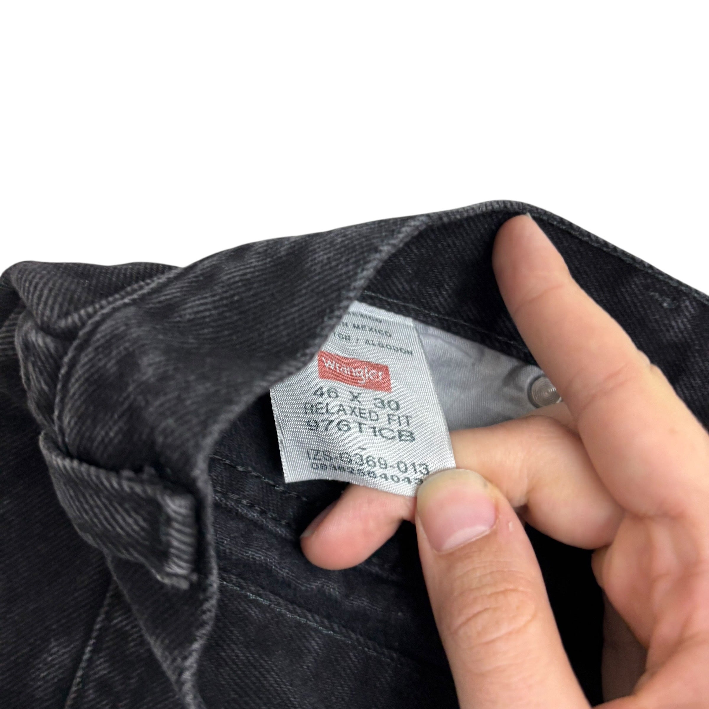 Wrangler Jeans W44 L30 Mens Black Relaxed Straight Fit Baggy Denim (E)