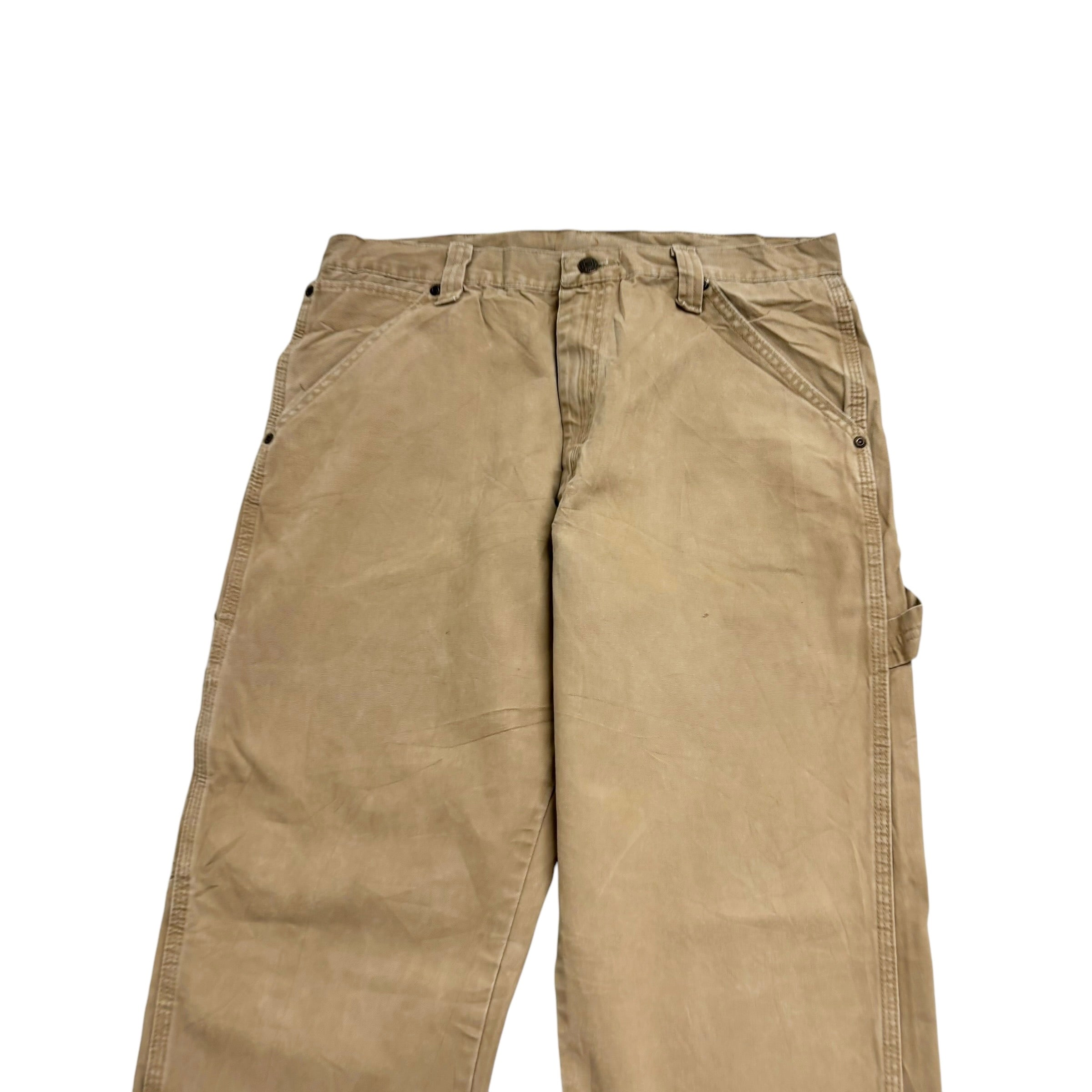 Wrangler Carpenter Pants W34 L34 Mens Brown Tan Baggy Relaxed Straight Fit