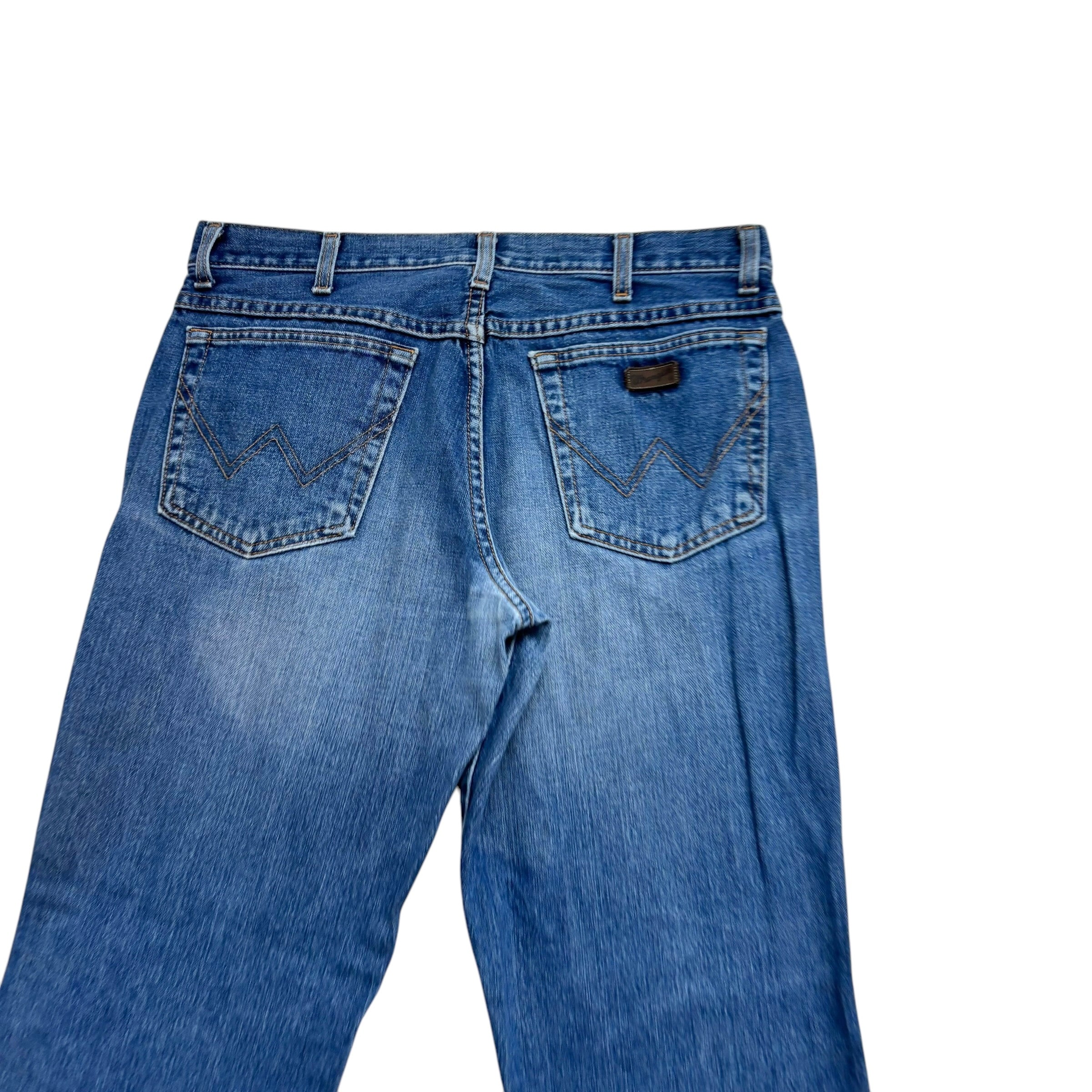 Wrangler Texas Jeans W33 L30 Mens Mid Blue Regular Straight Fit Denim (F)