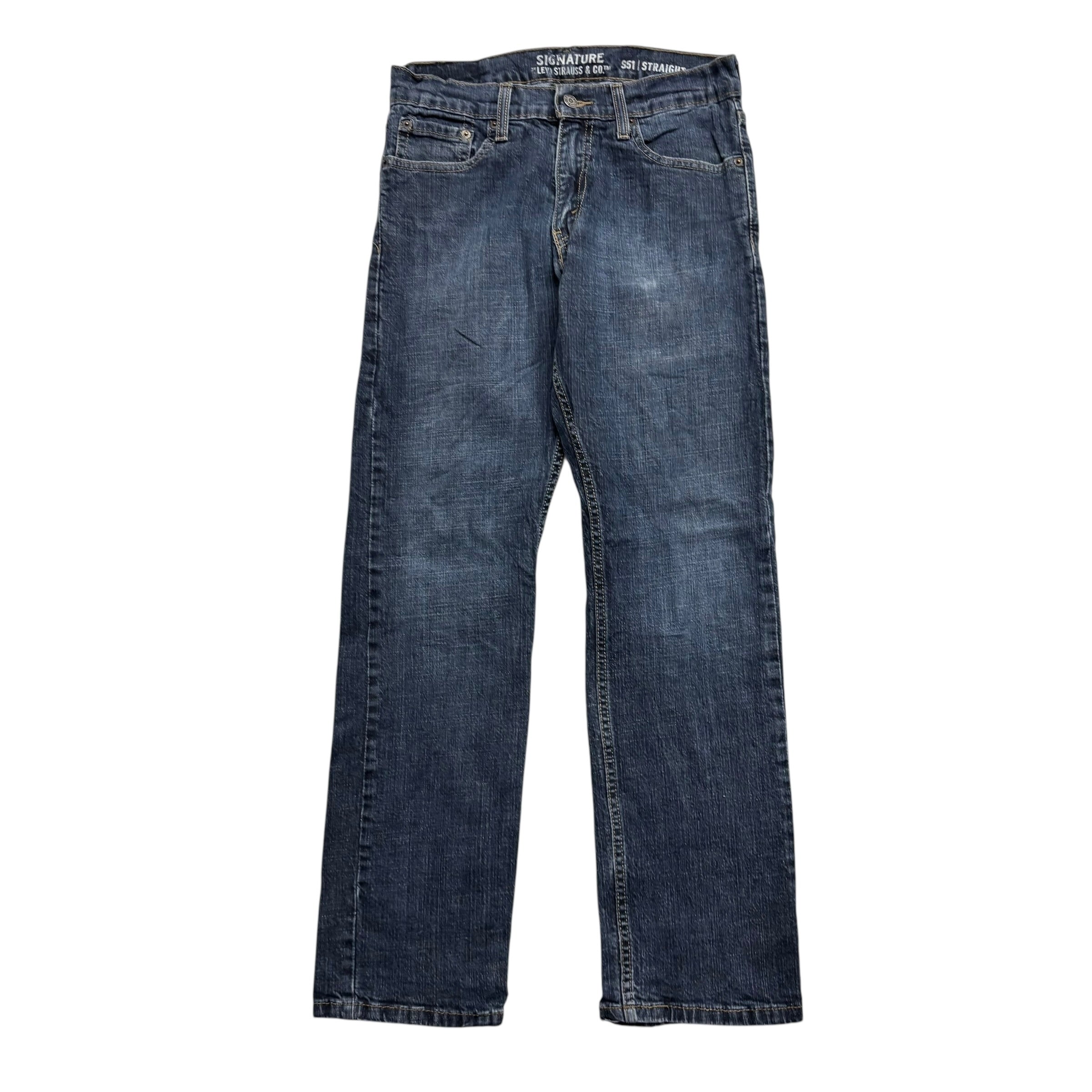 Levis Signature Jeans W29 L30 Mens Dark Blue Regular Straight Fit Stretch