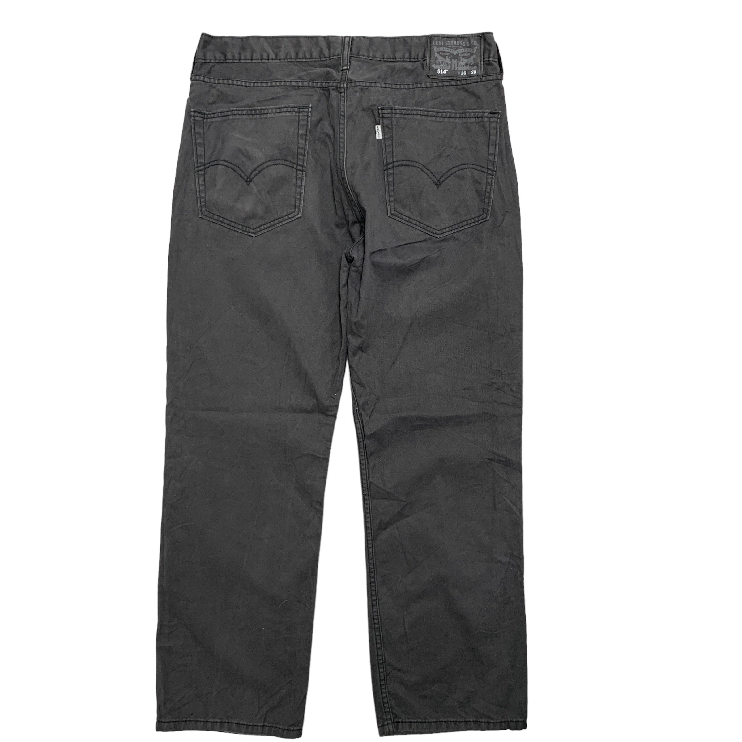 Levis 514 Trousers W36 L29 Mens Grey Regular Straight Fit Cotton Pants