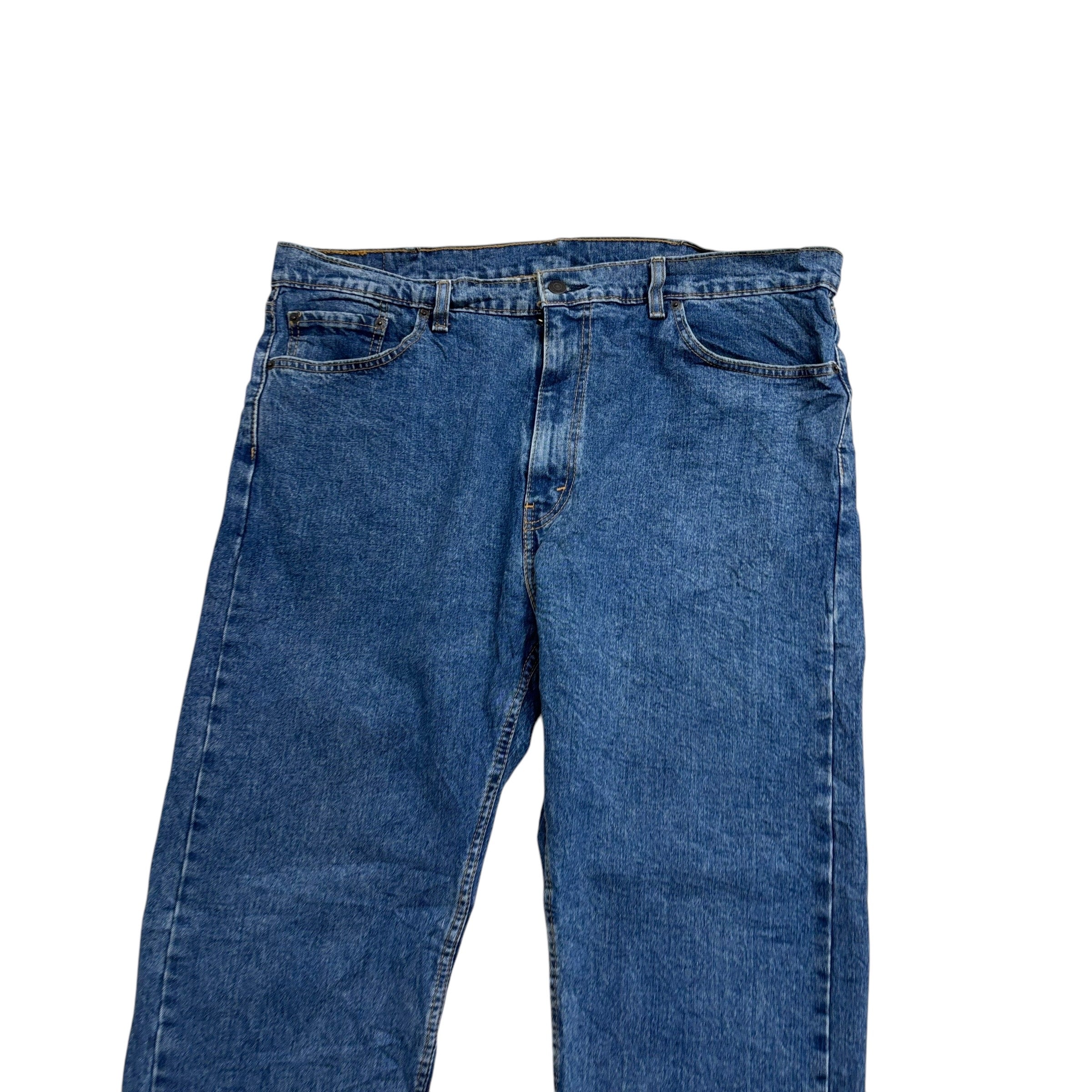Levis 505 Jeans W40 L32 Mens Mid Blue Regular Straight Fit Stretch Denim (E)